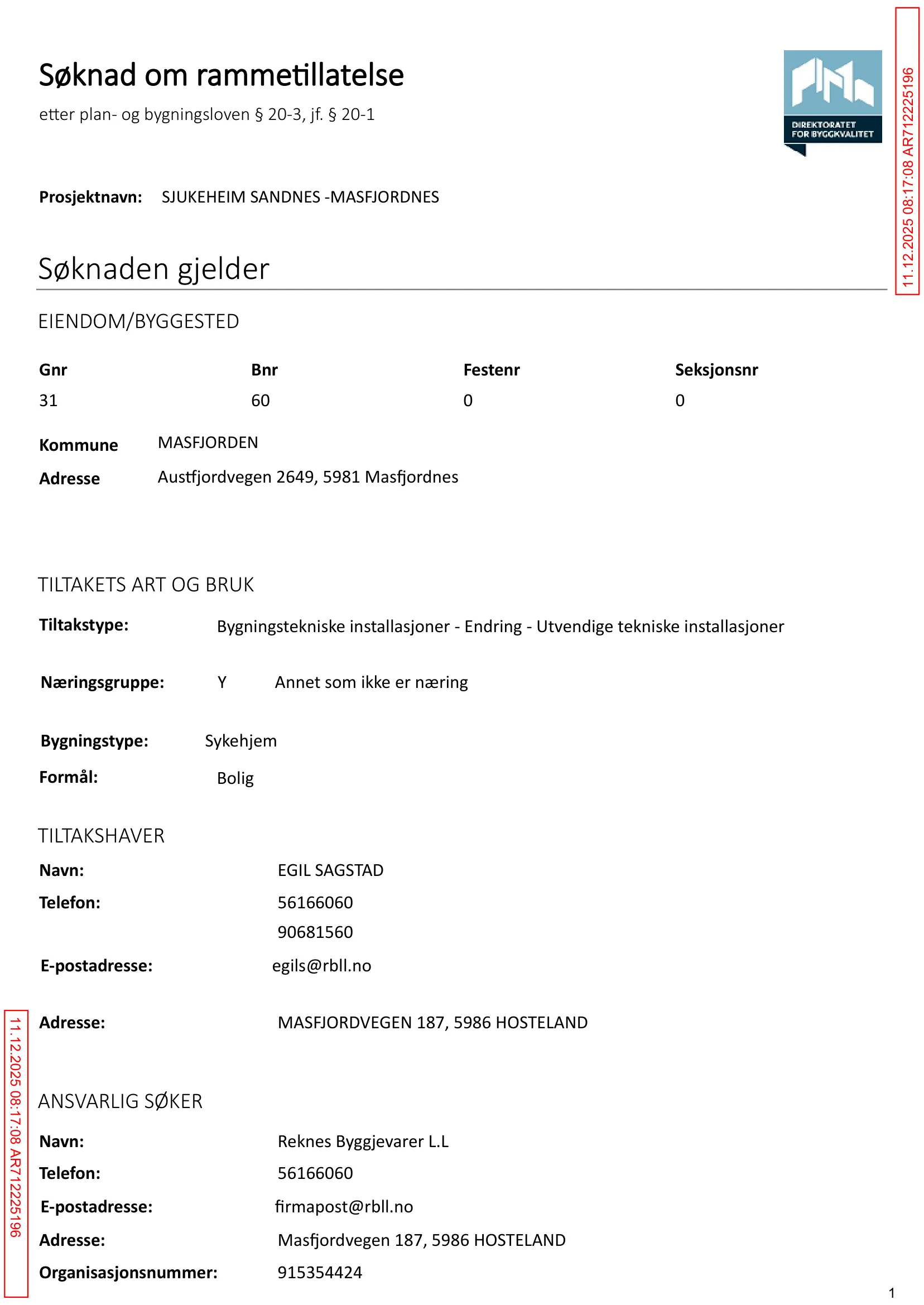 Søknad om rammetillatelse