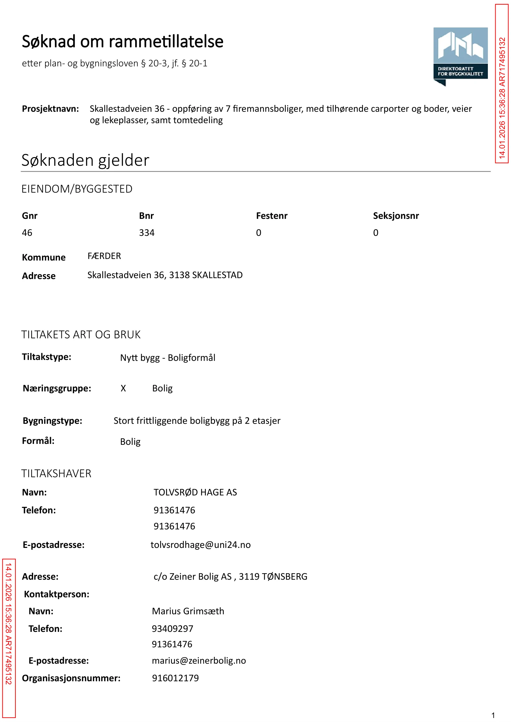 Søknad om rammetillatelse