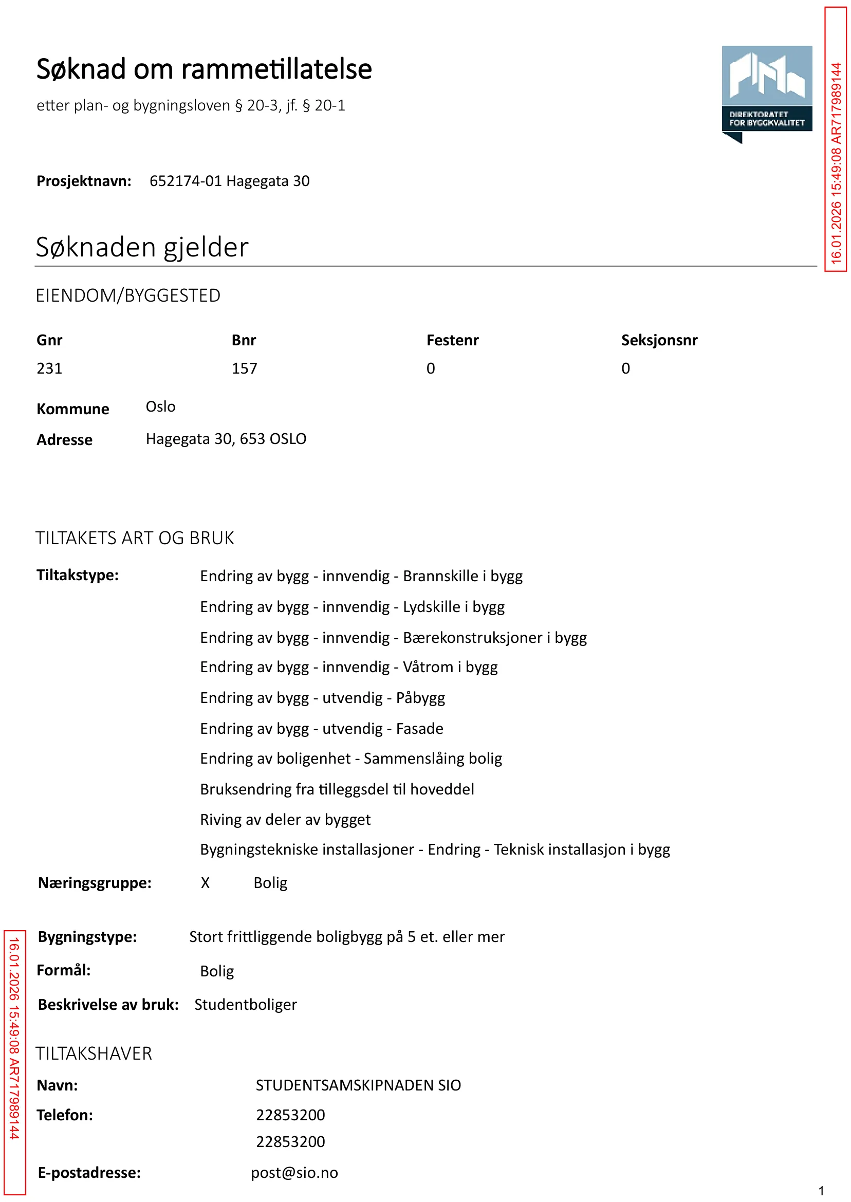 Søknad om rammetillatelse