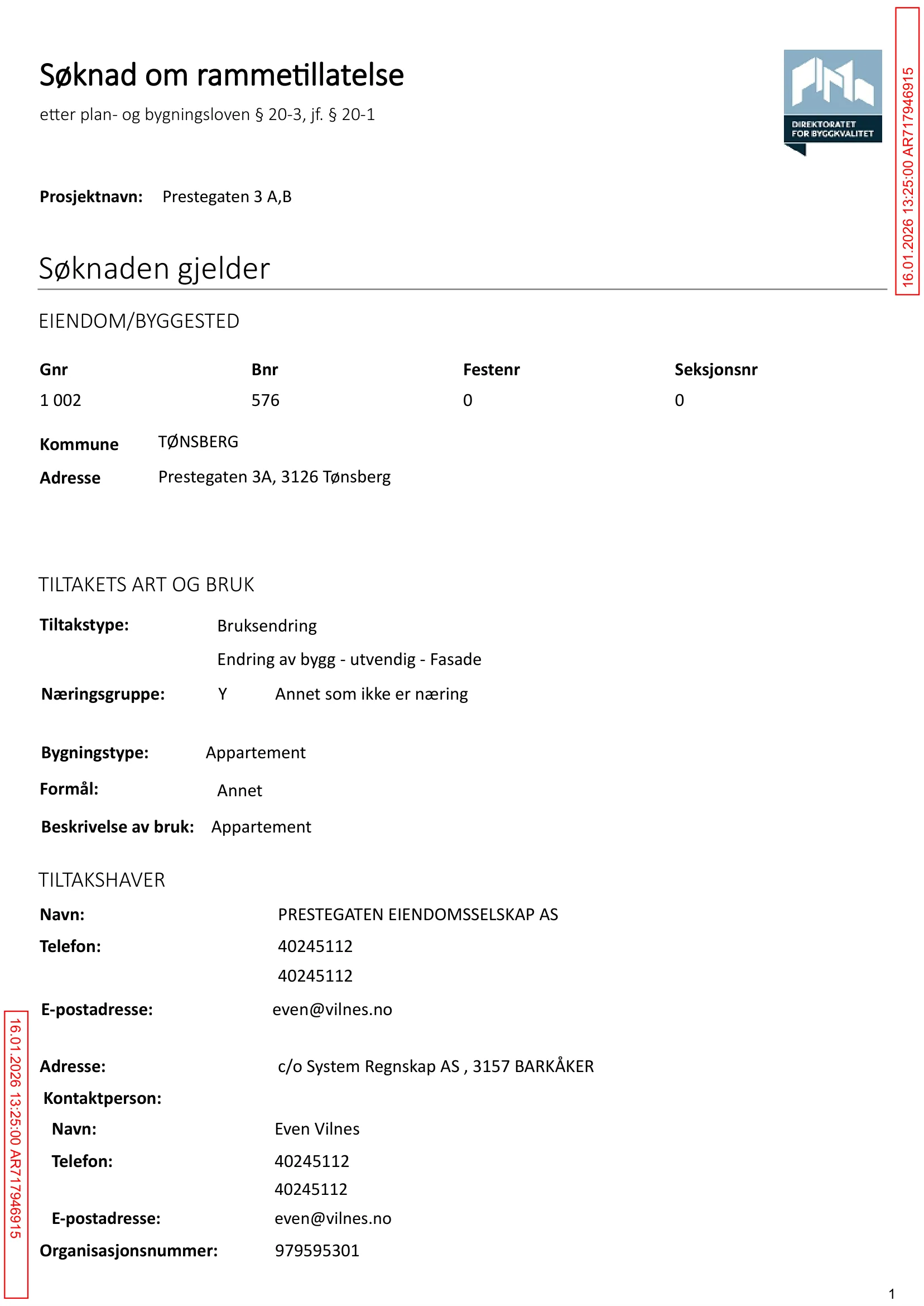 Søknad om rammetillatelse