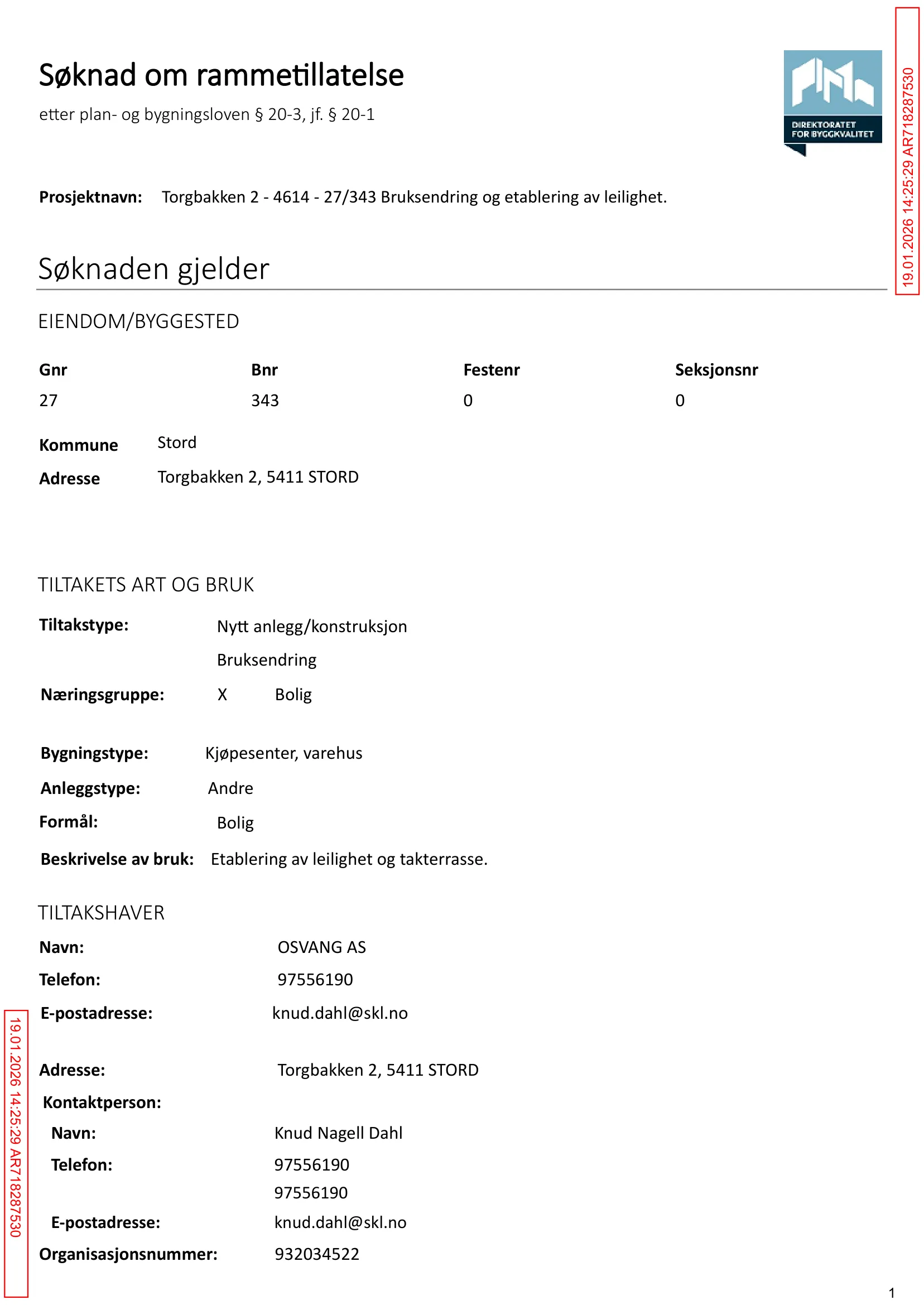 Søknad om rammetillatelse