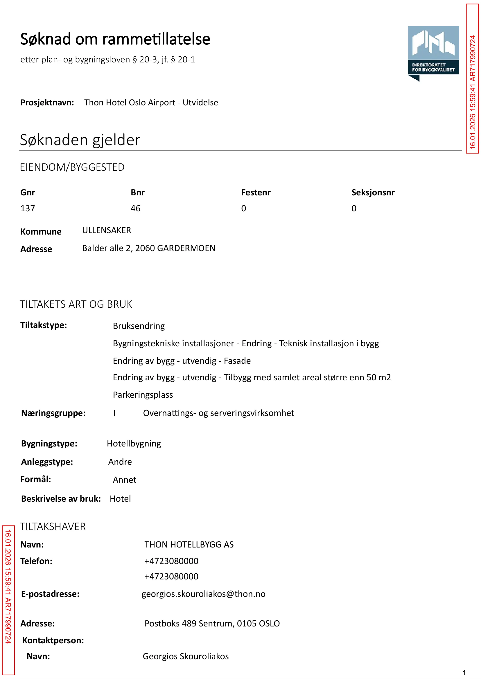 Søknad om rammetillatelse