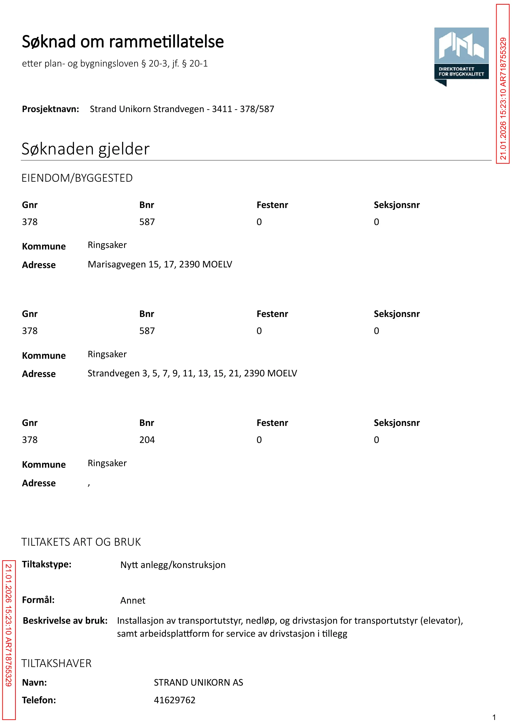 Søknad om rammetillatelse