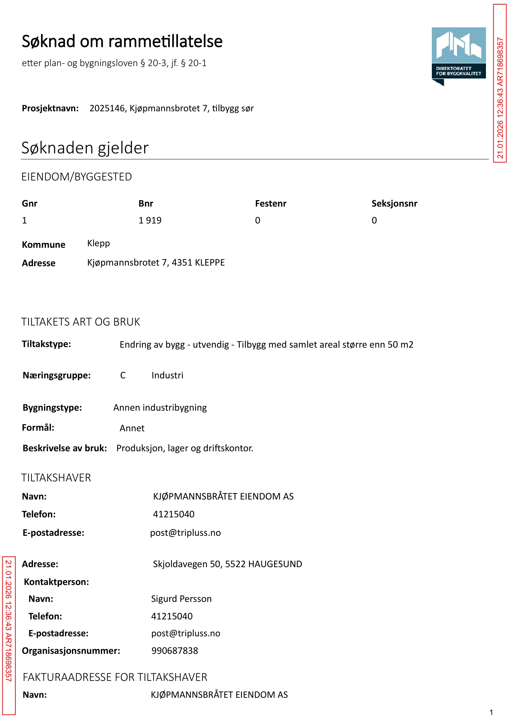 Søknad om rammetillatelse