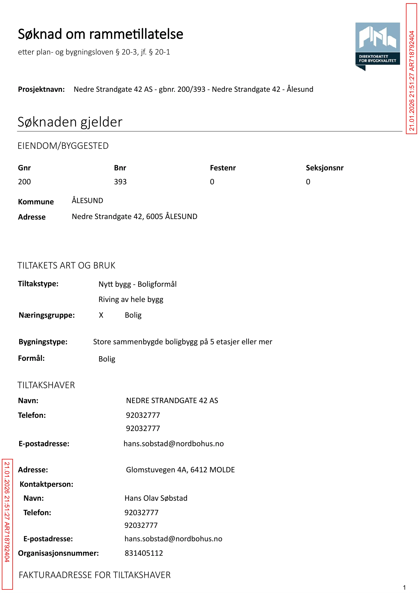 Søknad om rammetillatelse
