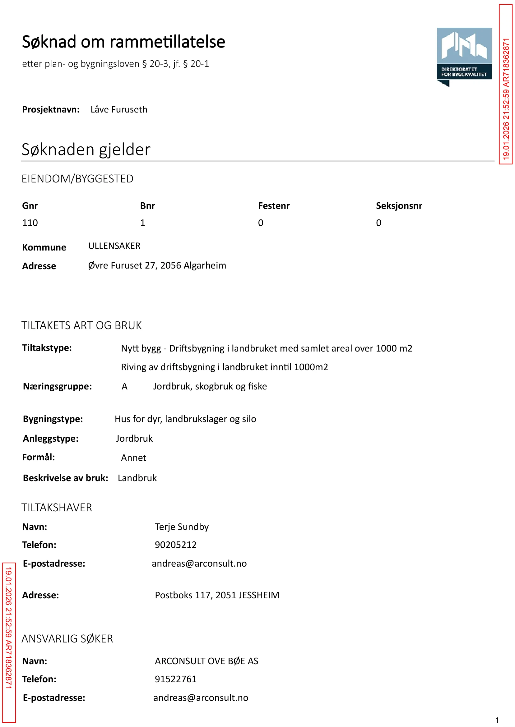 Søknad om rammetillatelse