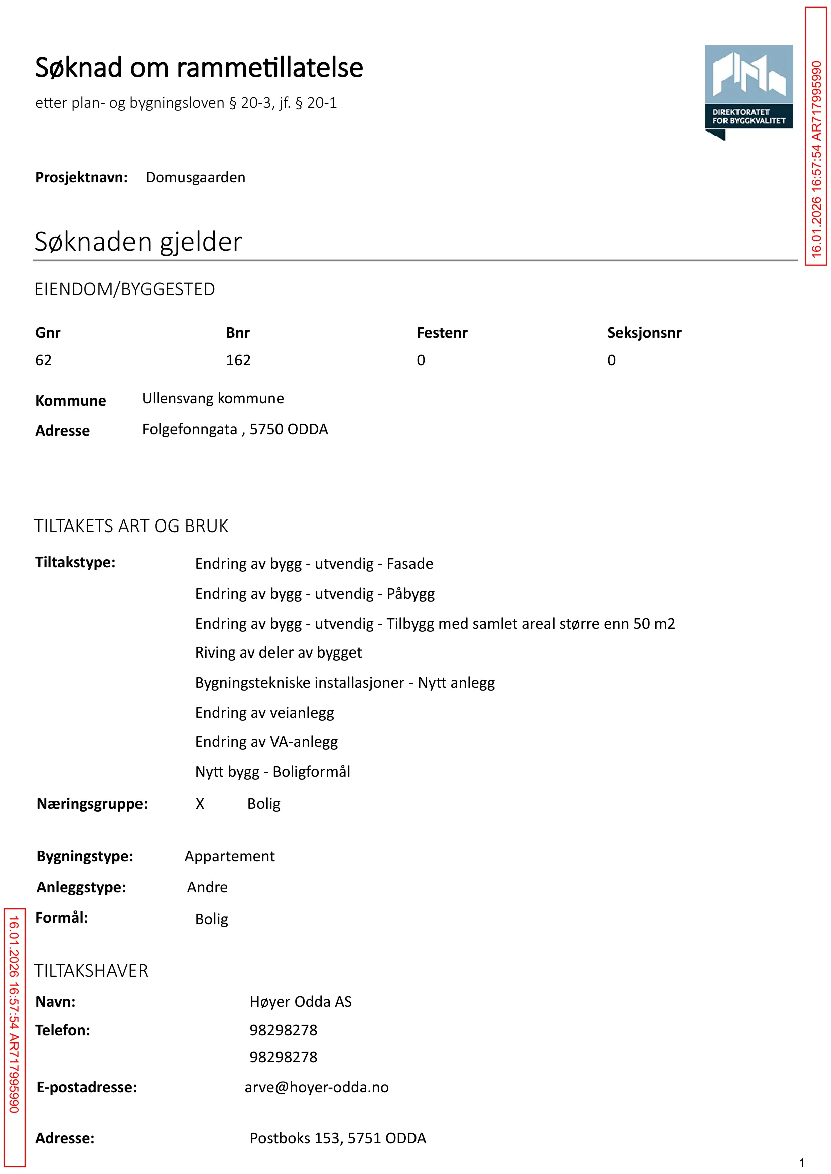 Søknad om rammetillatelse