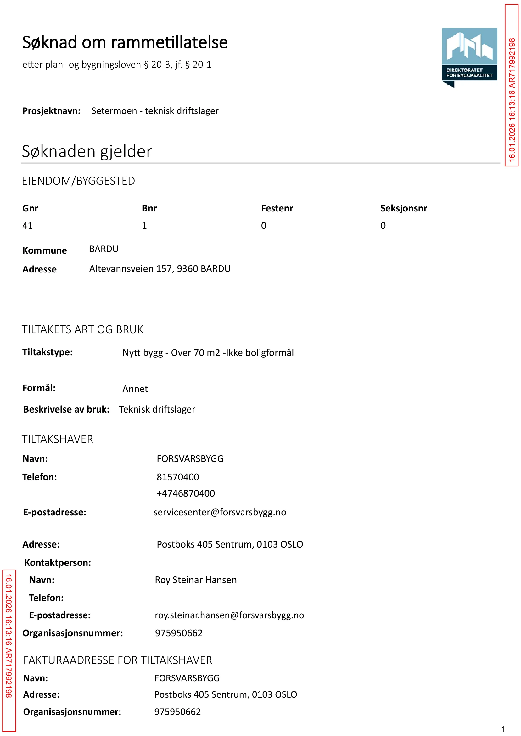 Søknad om rammetillatelse