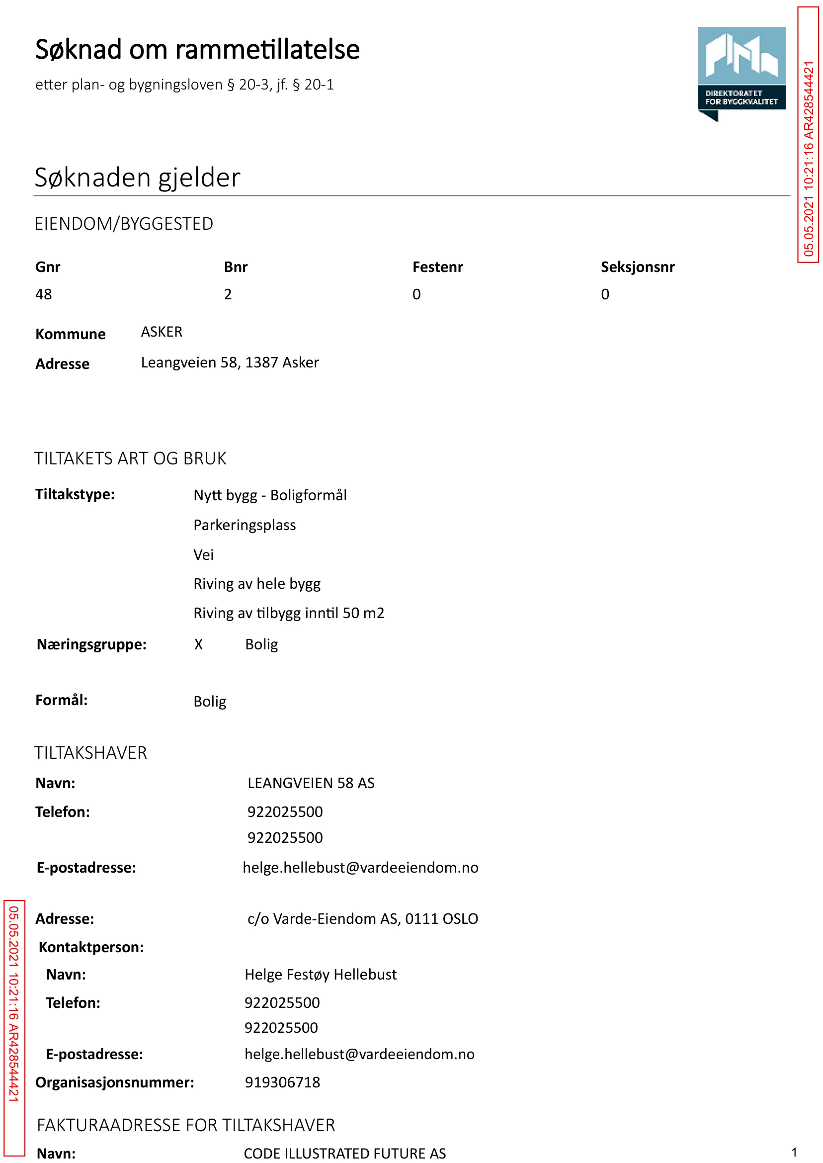 Søknad om rammetillatelse