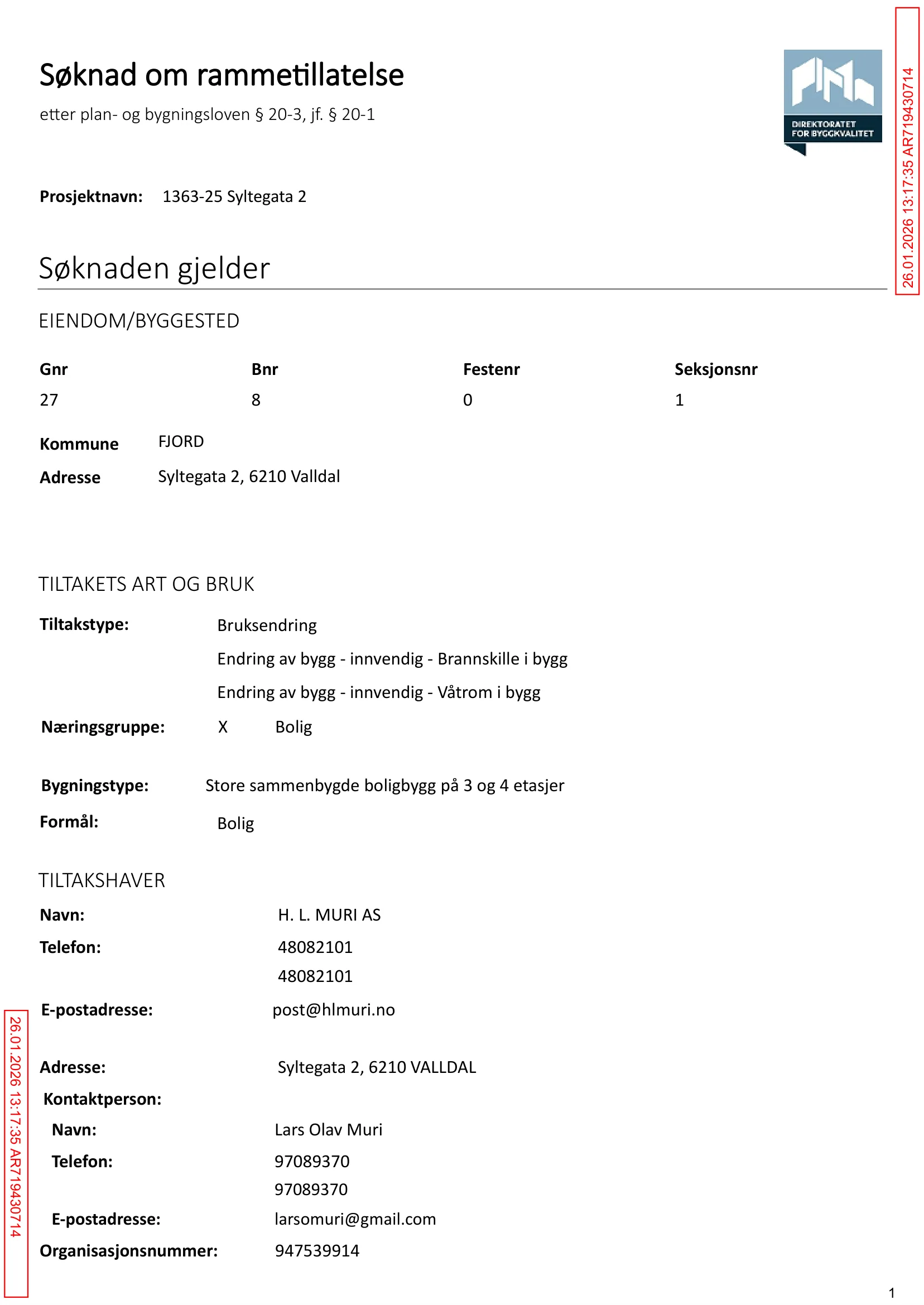Søknad om rammetillatelse