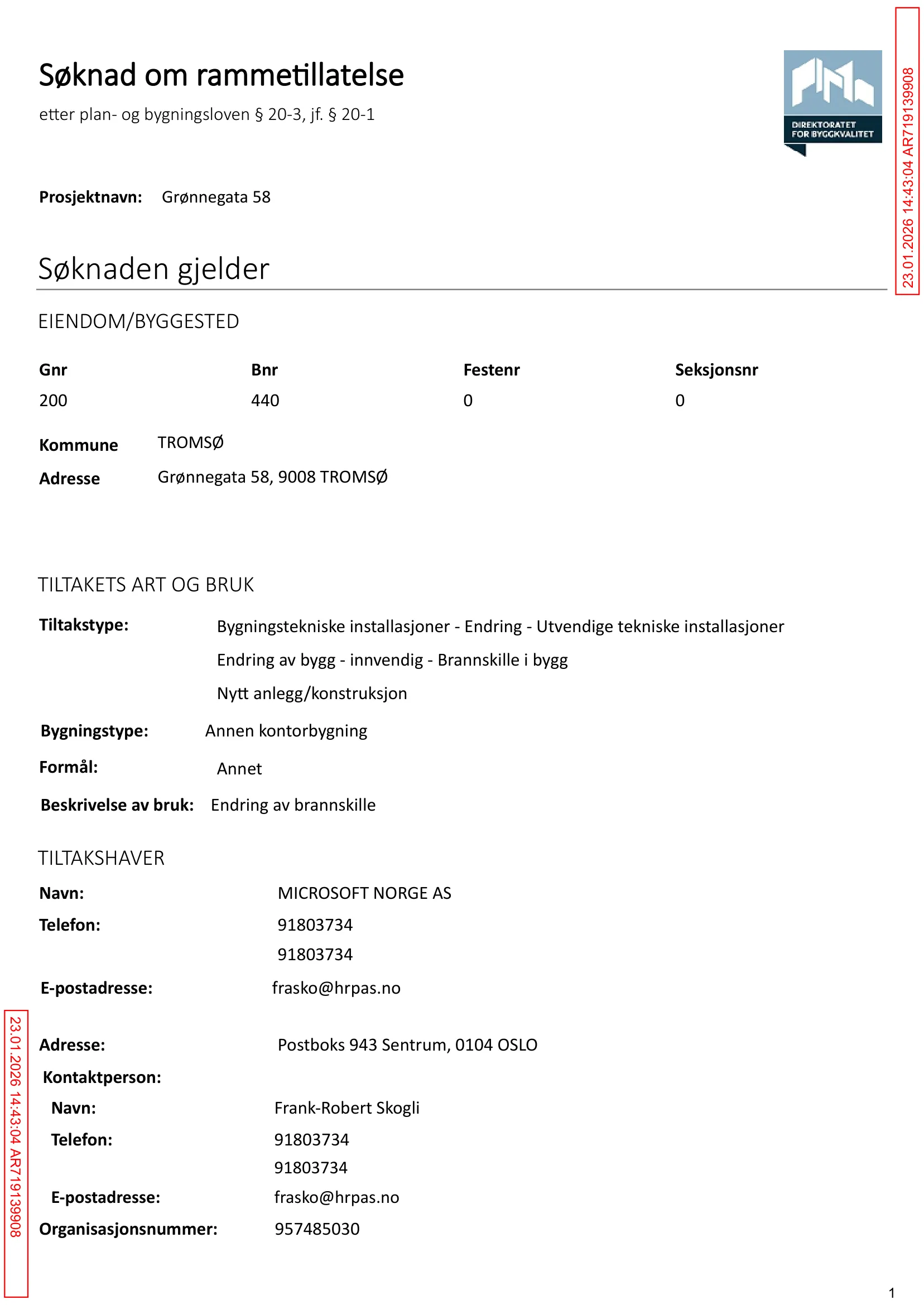 Søknad om rammetillatelse