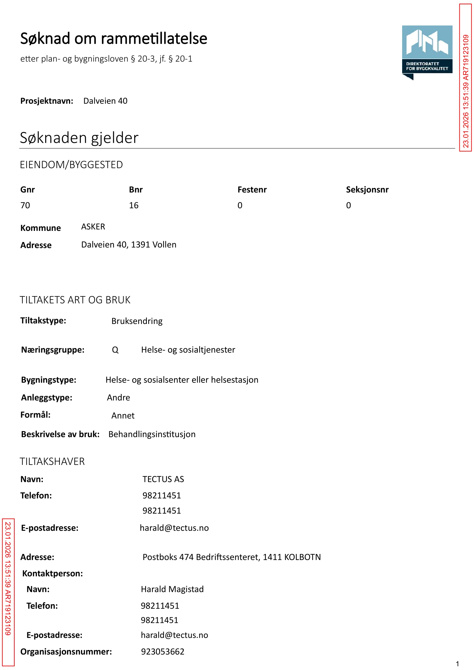 Søknad om rammetillatelse