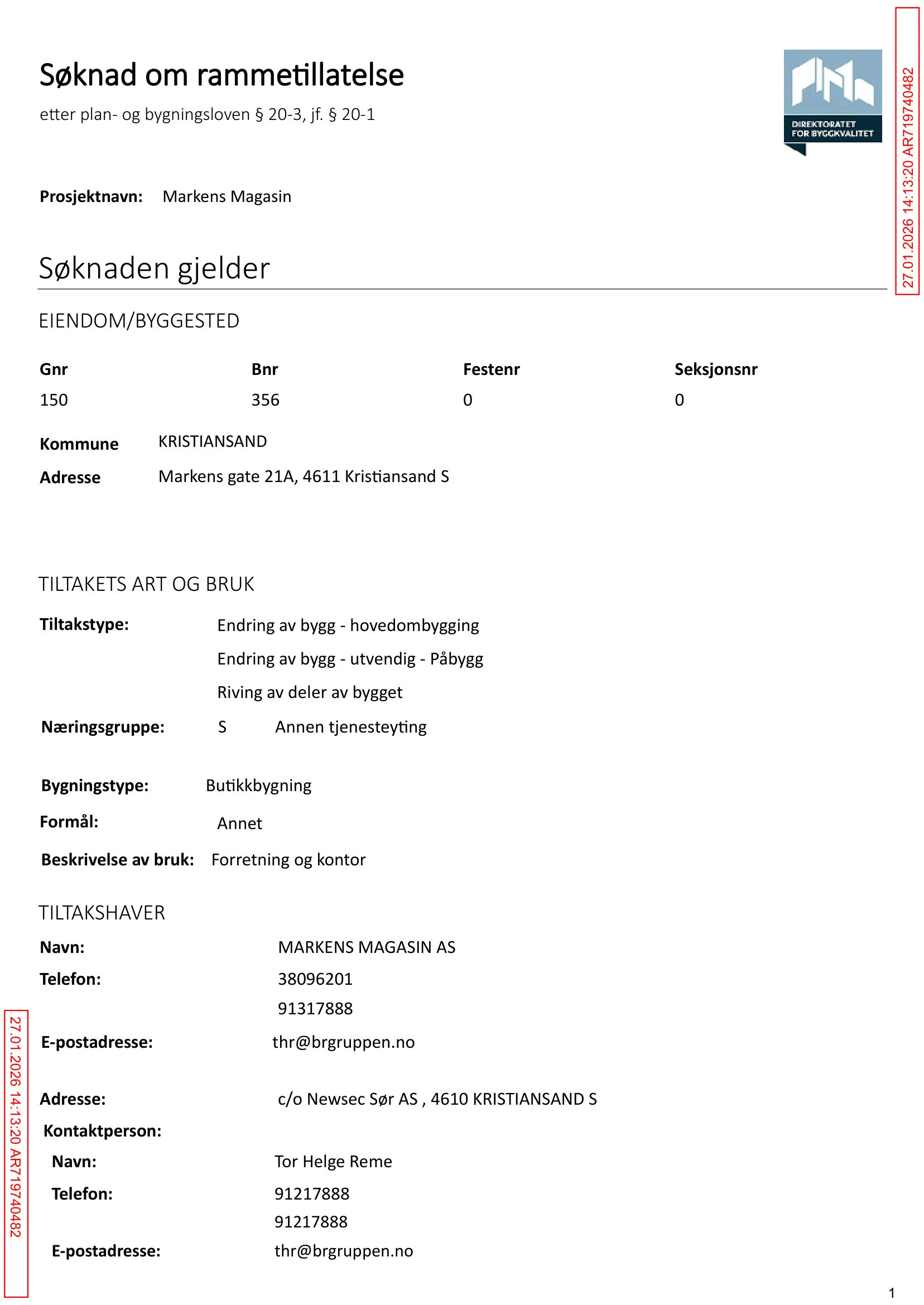 Søknad om rammetillatelse