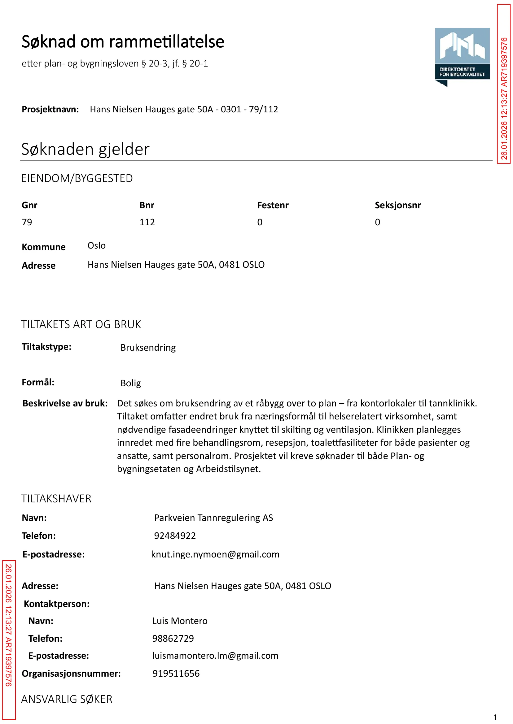 Søknad om rammetillatelse