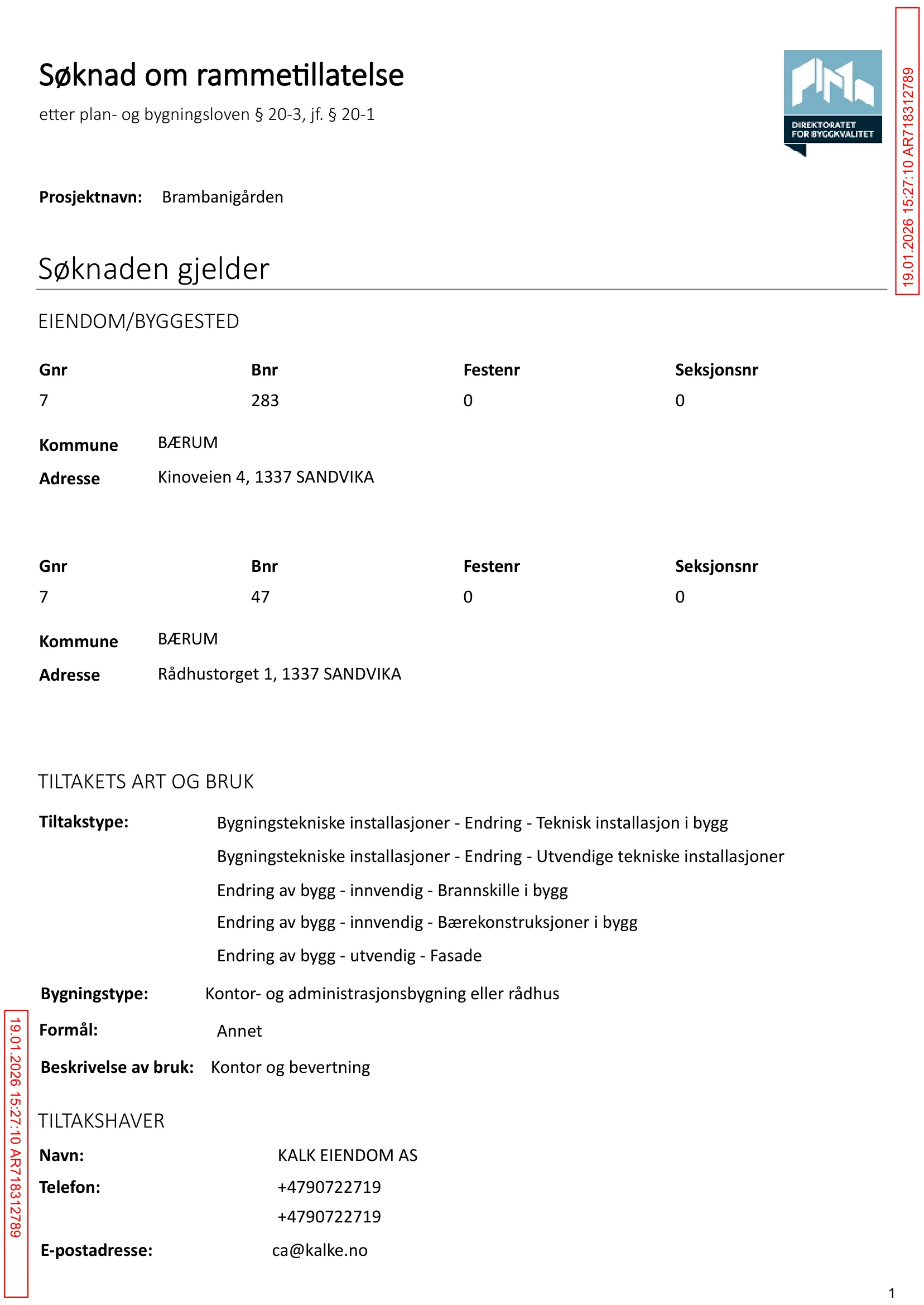 Søknad om rammetillatelse