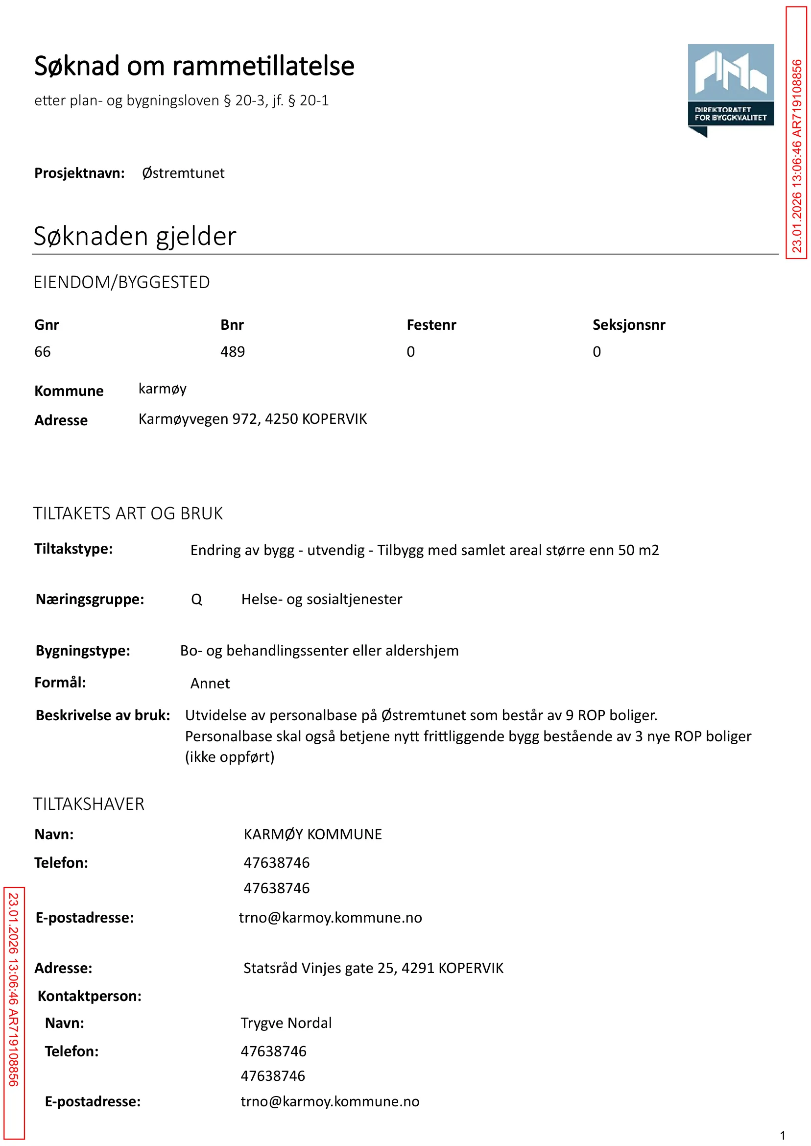 Søknad om rammetillatelse