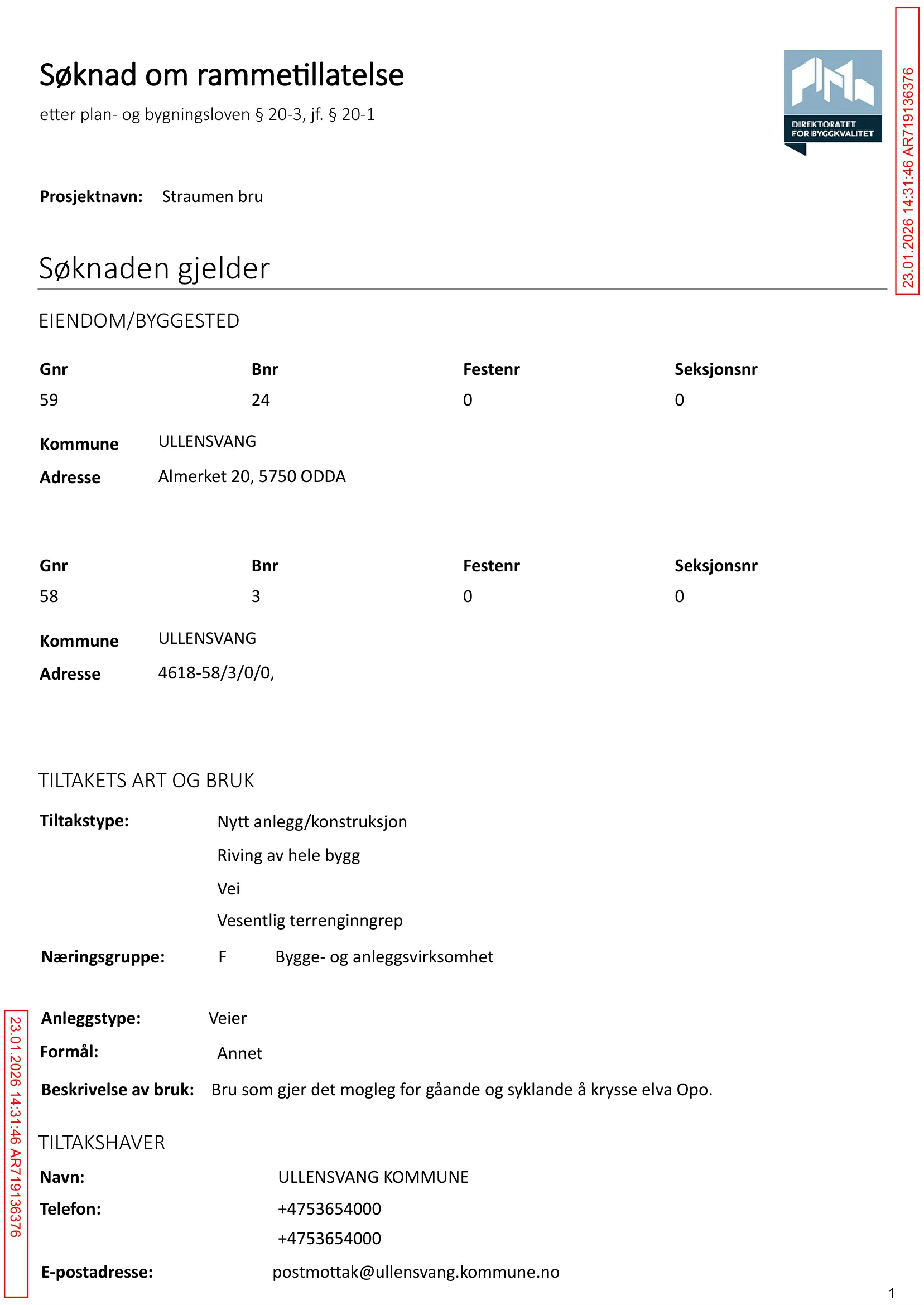 Søknad om rammetillatelse