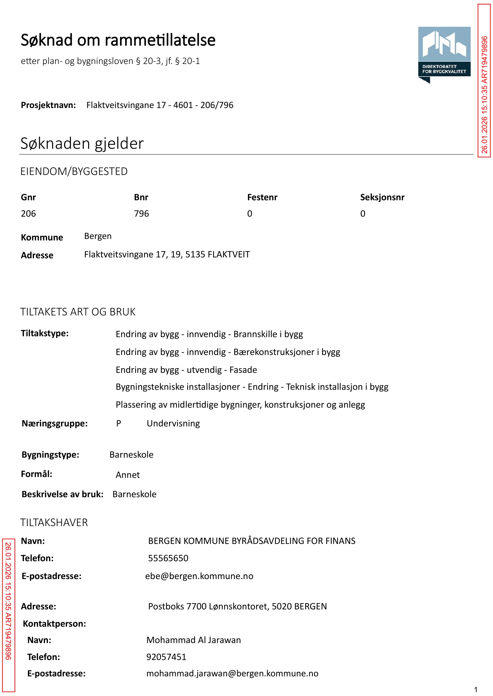 Søknad om rammetillatelse
