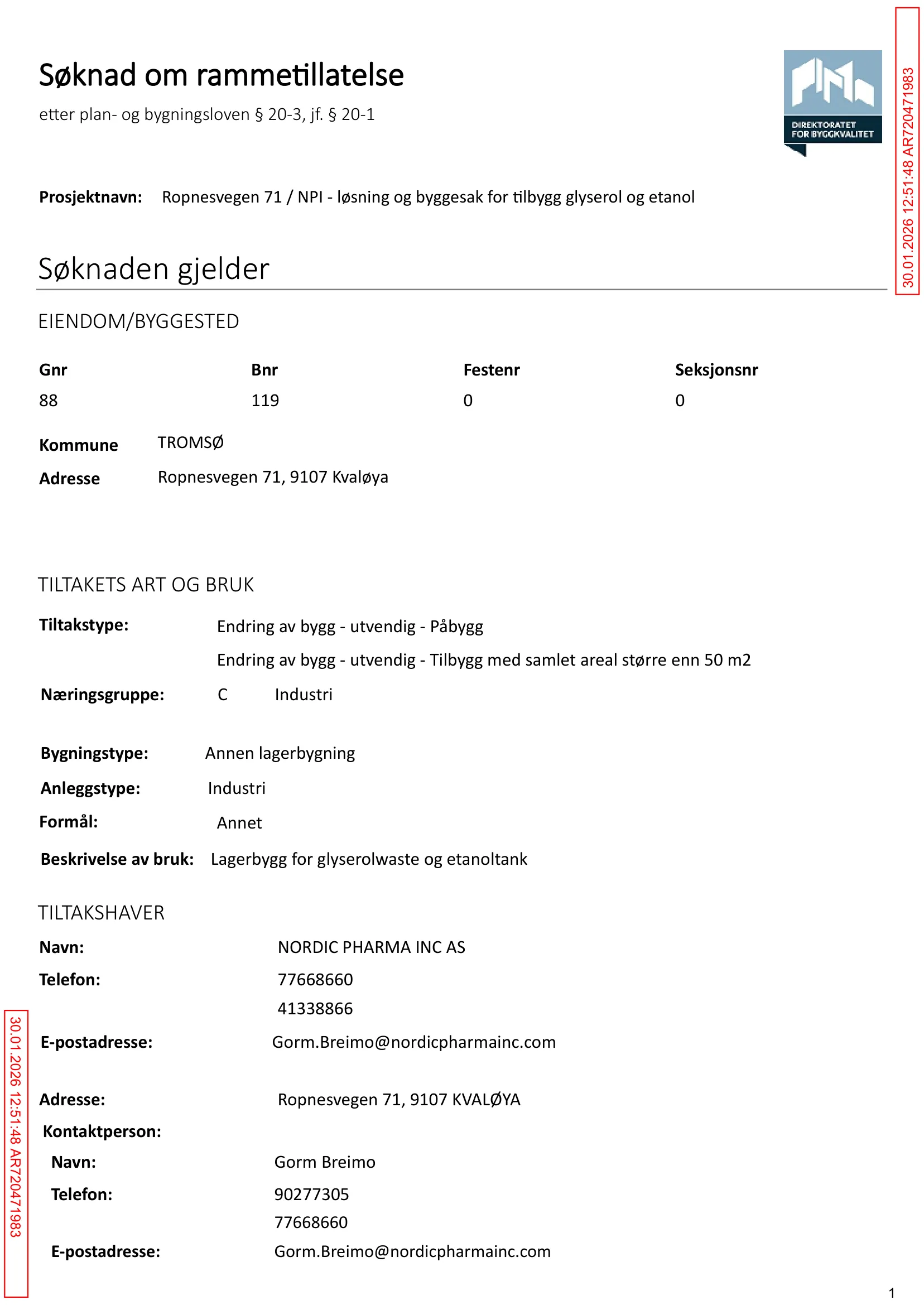Søknad om rammetillatelse