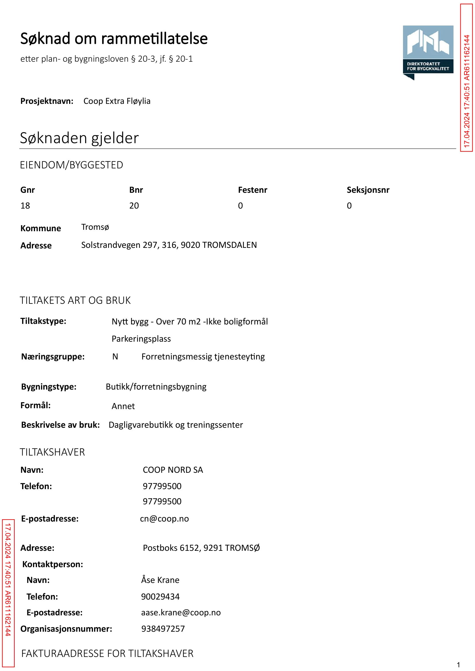 Søknad om rammetillatelse
