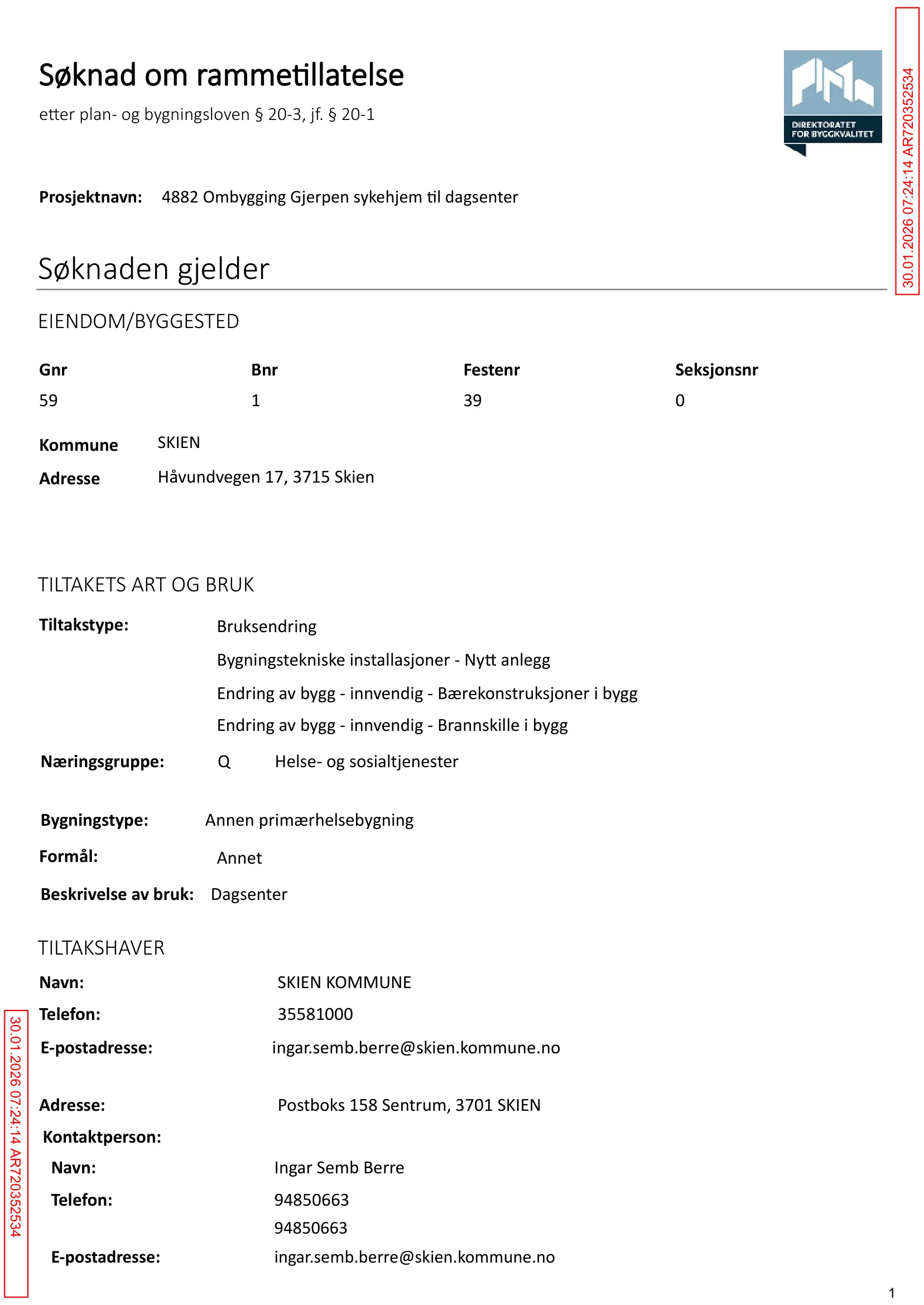 Søknad om rammetillatelse
