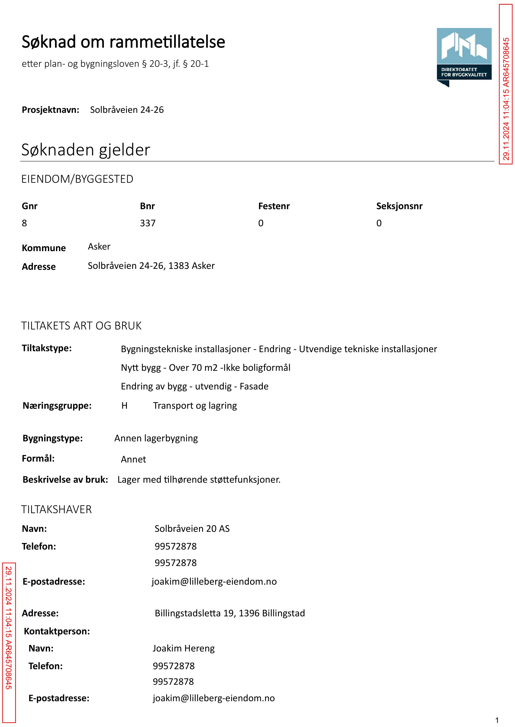 Søknad om rammetillatelse