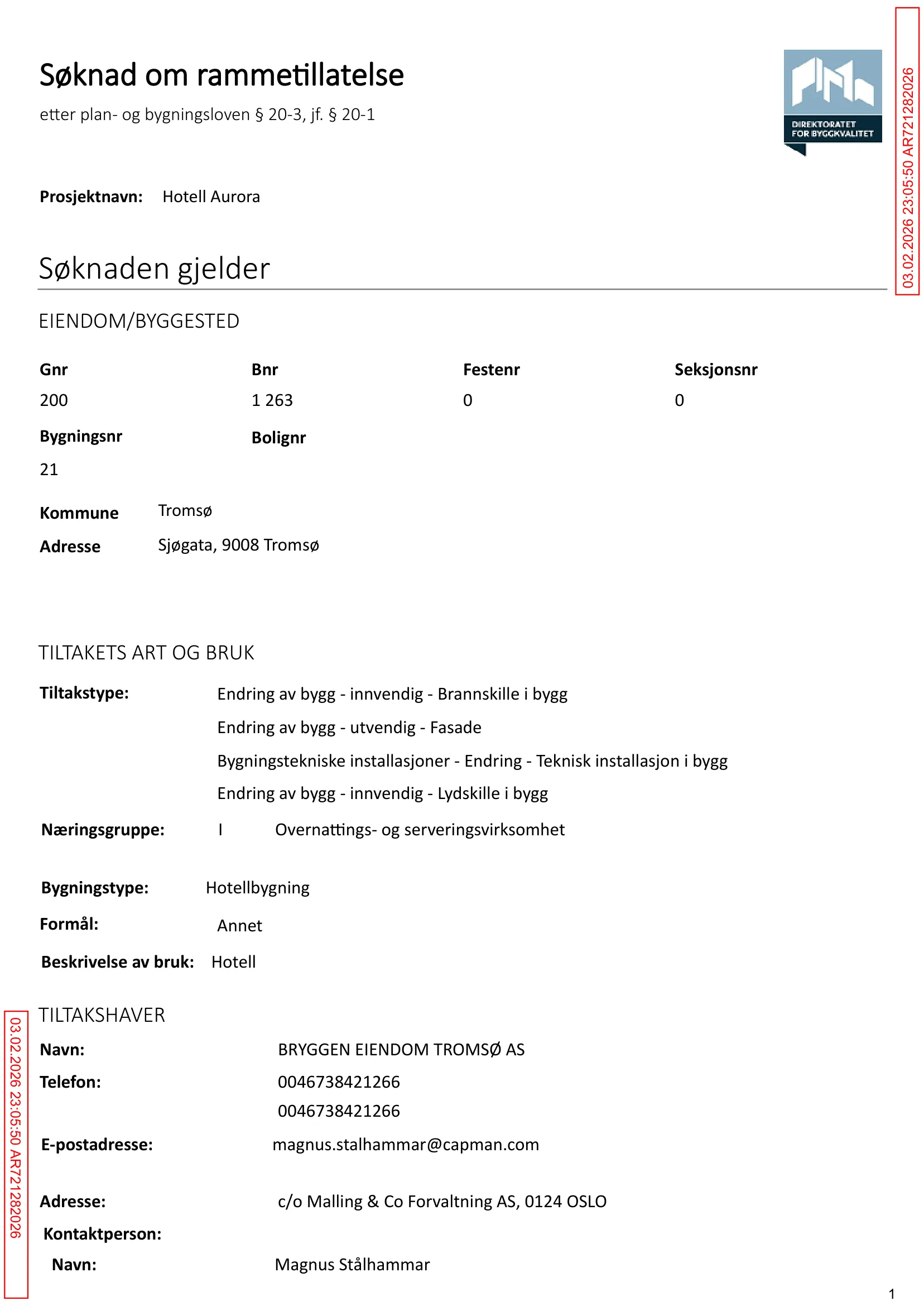Søknad om rammetillatelse