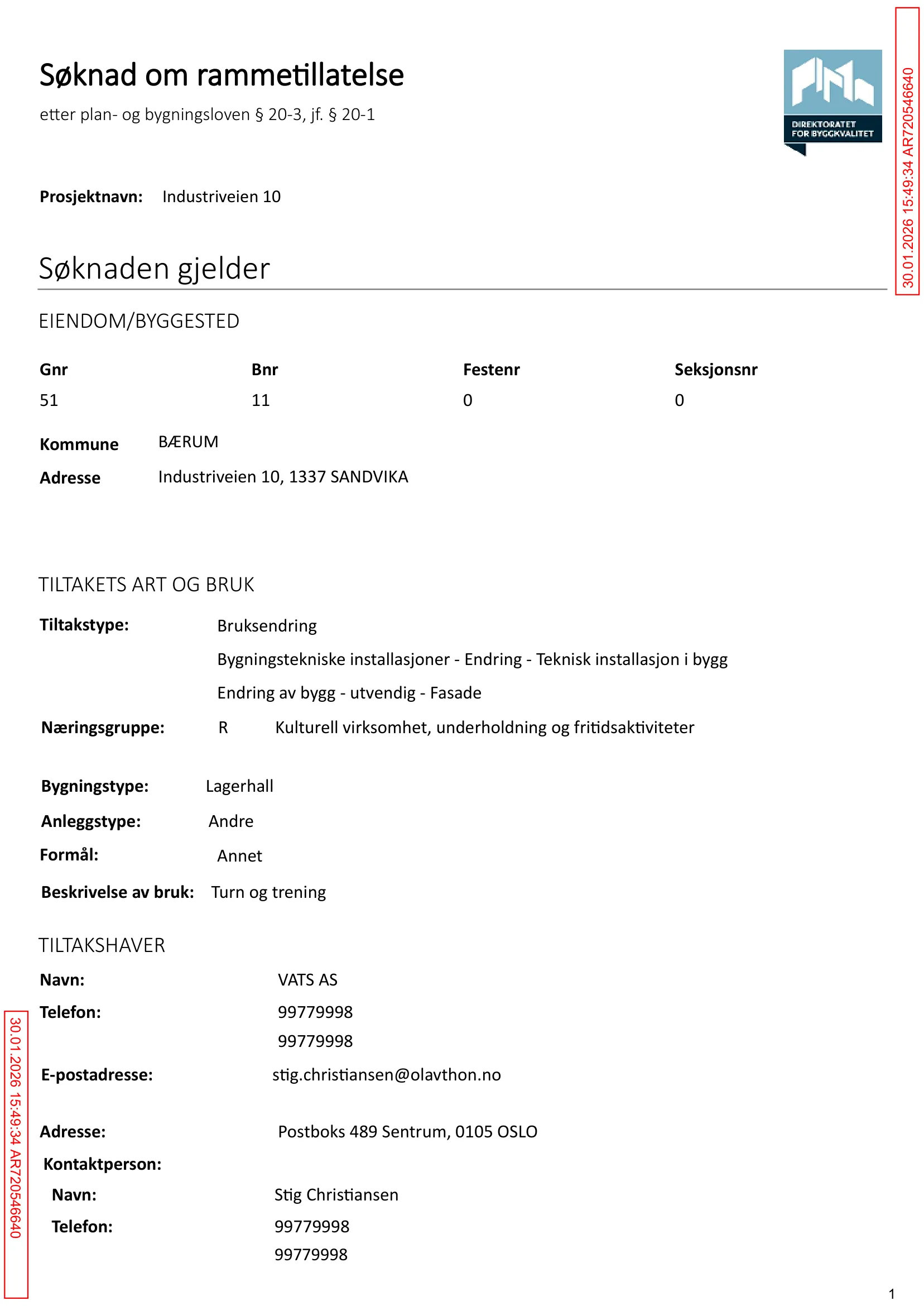 Søknad om rammetillatelse