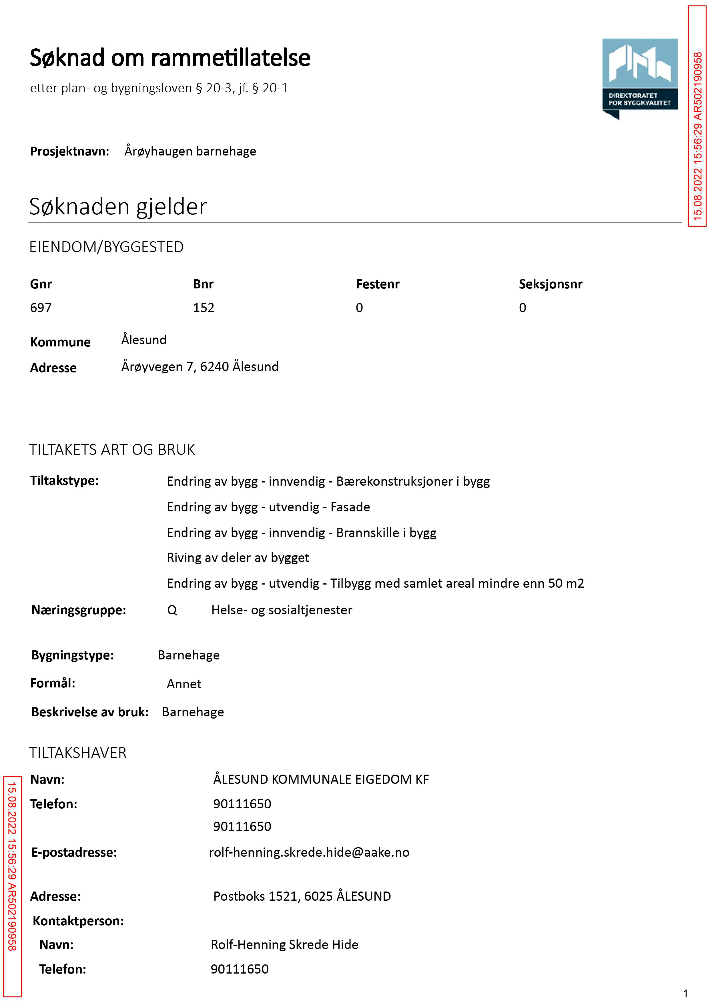 Søknad om rammetillatelse