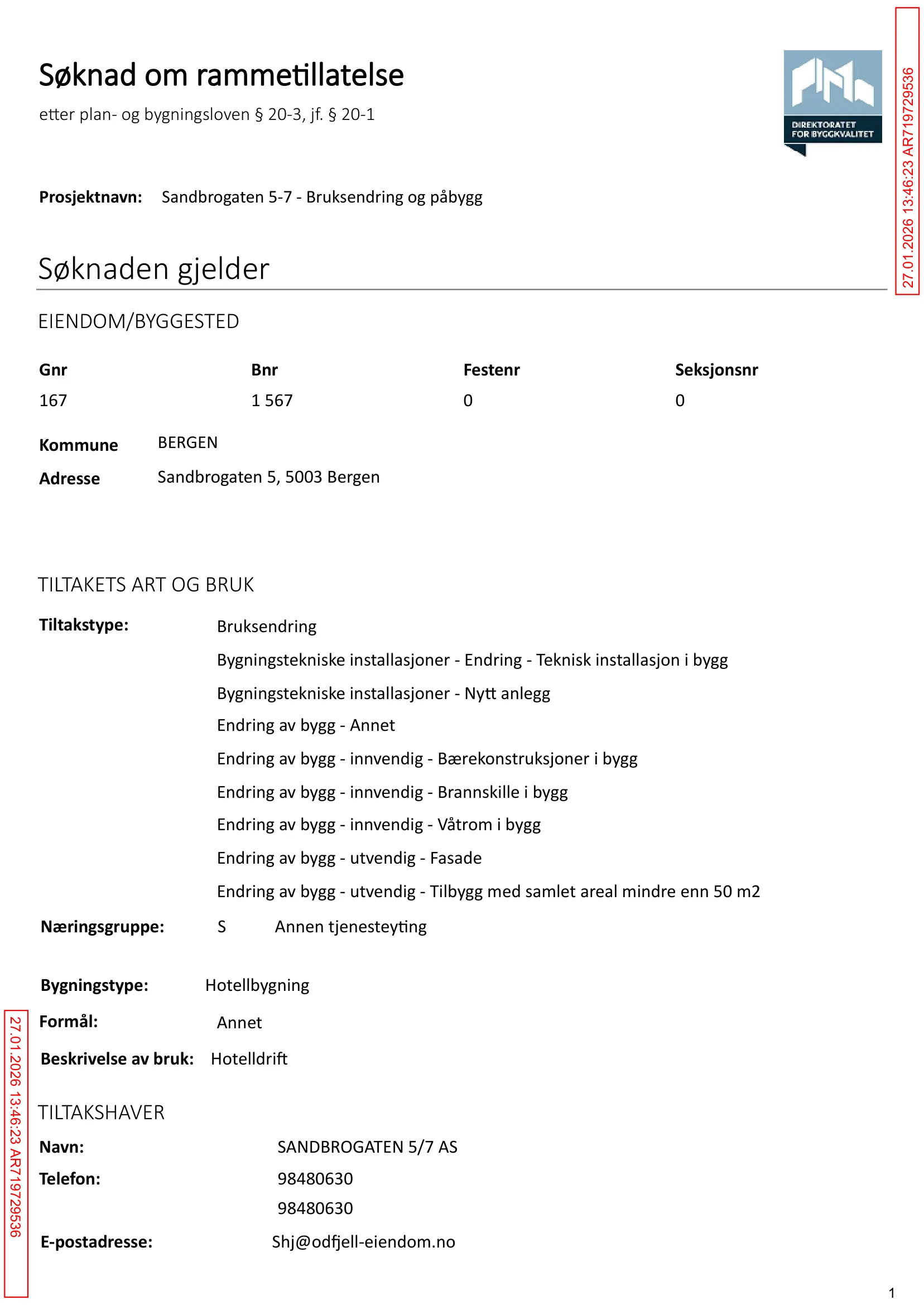 Søknad om rammetillatelse
