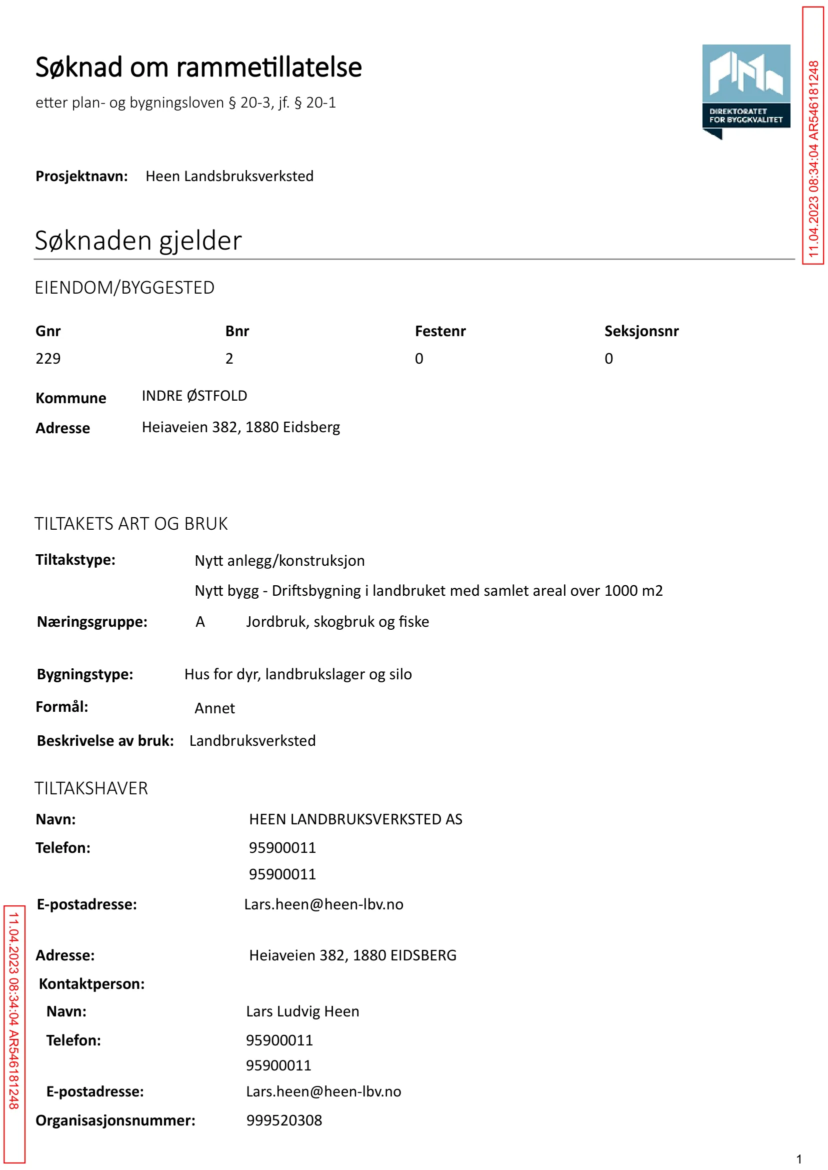 Søknad om rammetillatelse