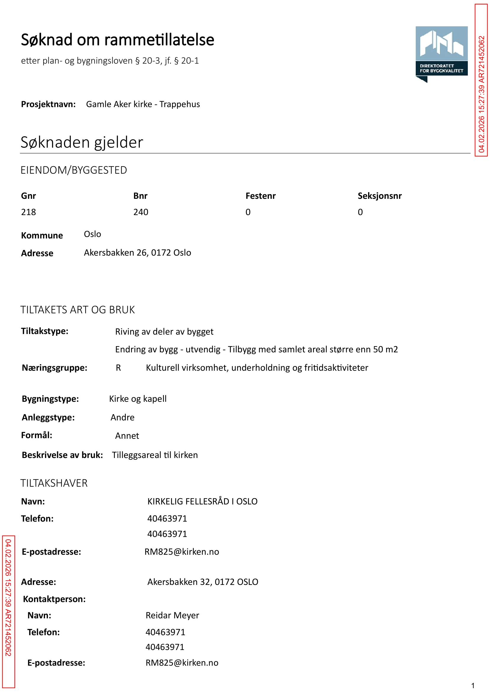 Søknad om rammetillatelse