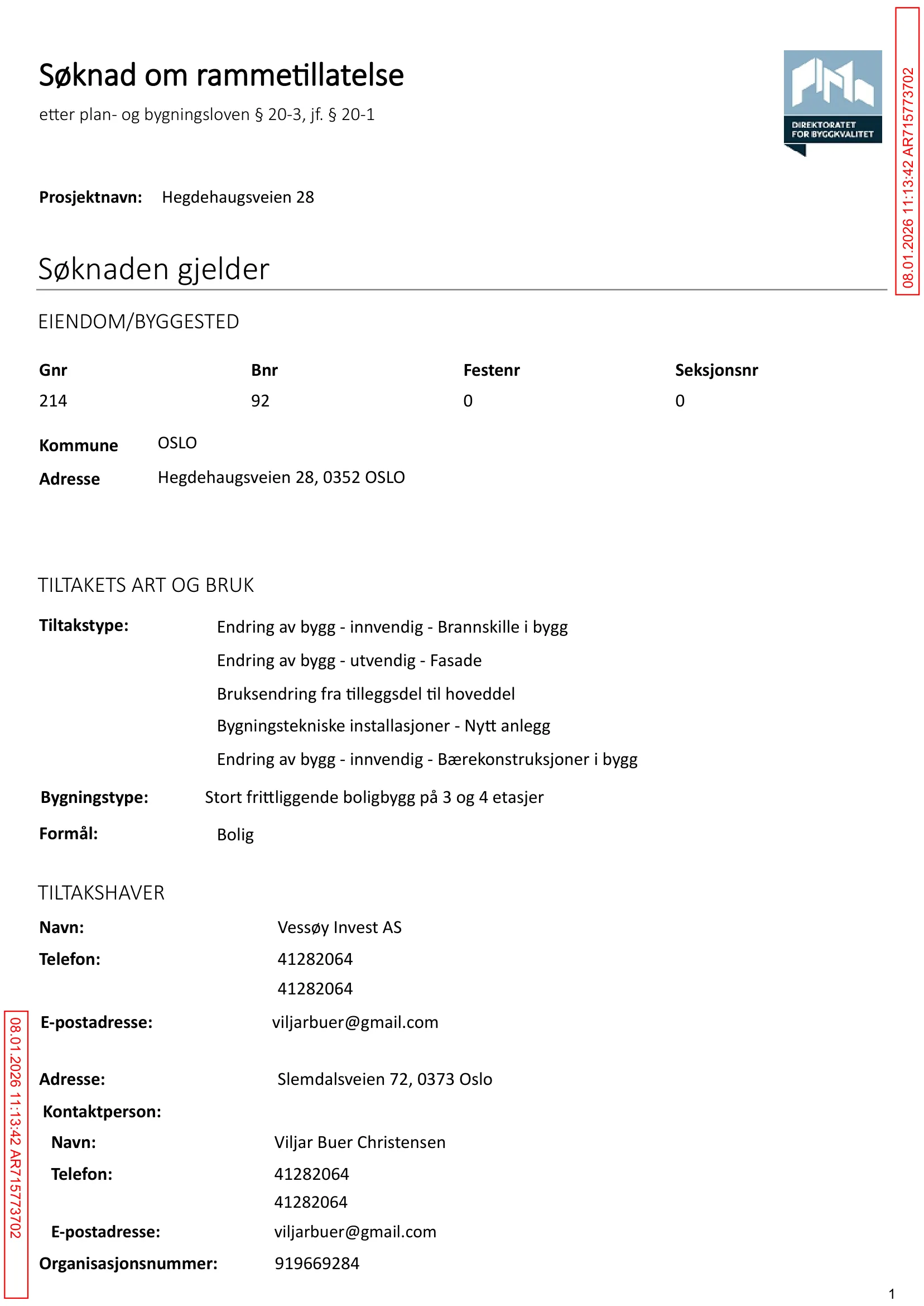 Søknad om rammetillatelse