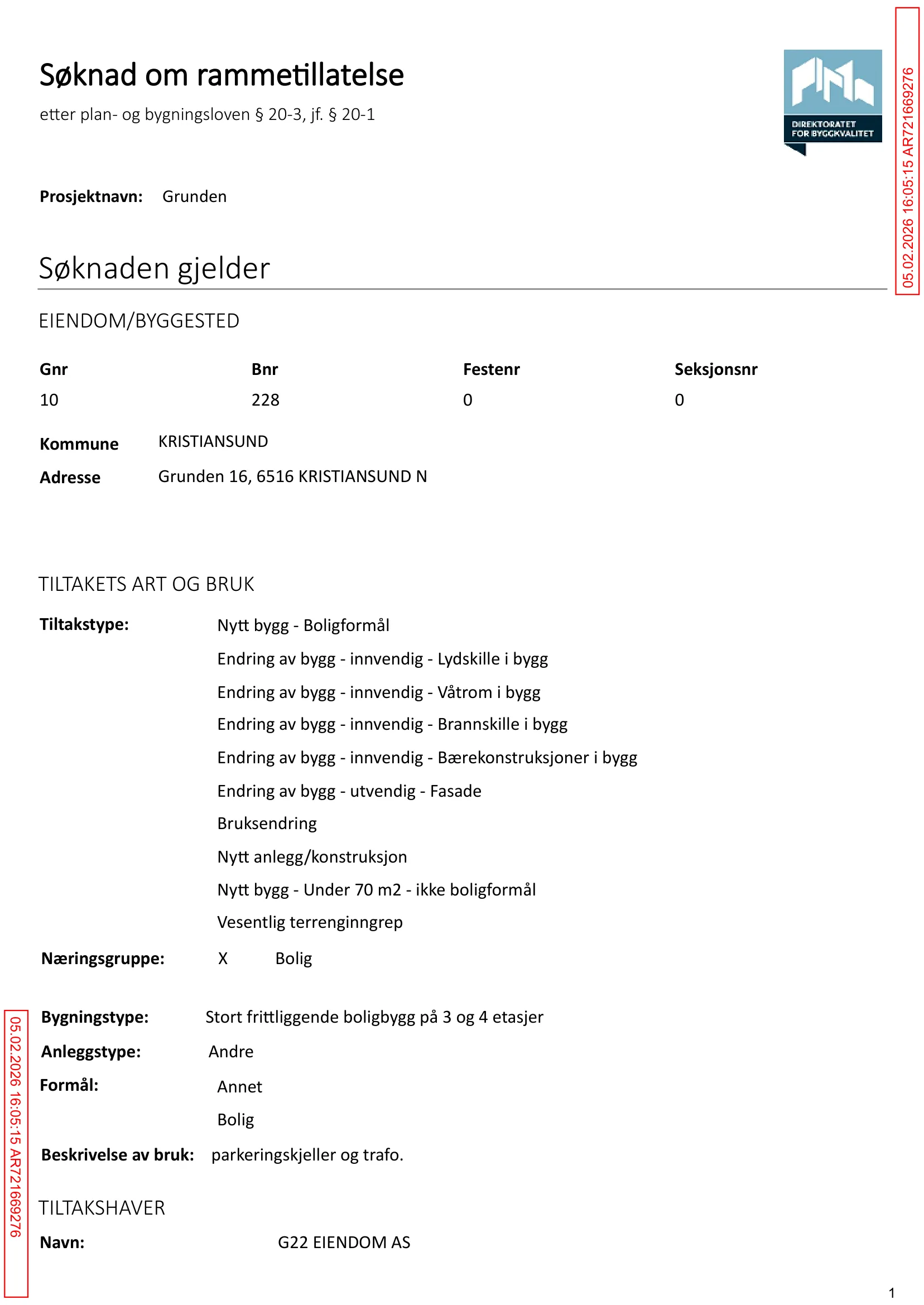 Søknad om rammetillatelse