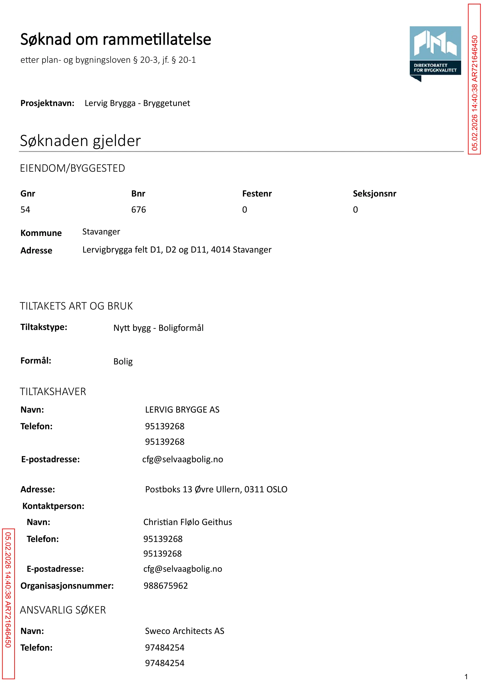 Søknad om rammetillatelse