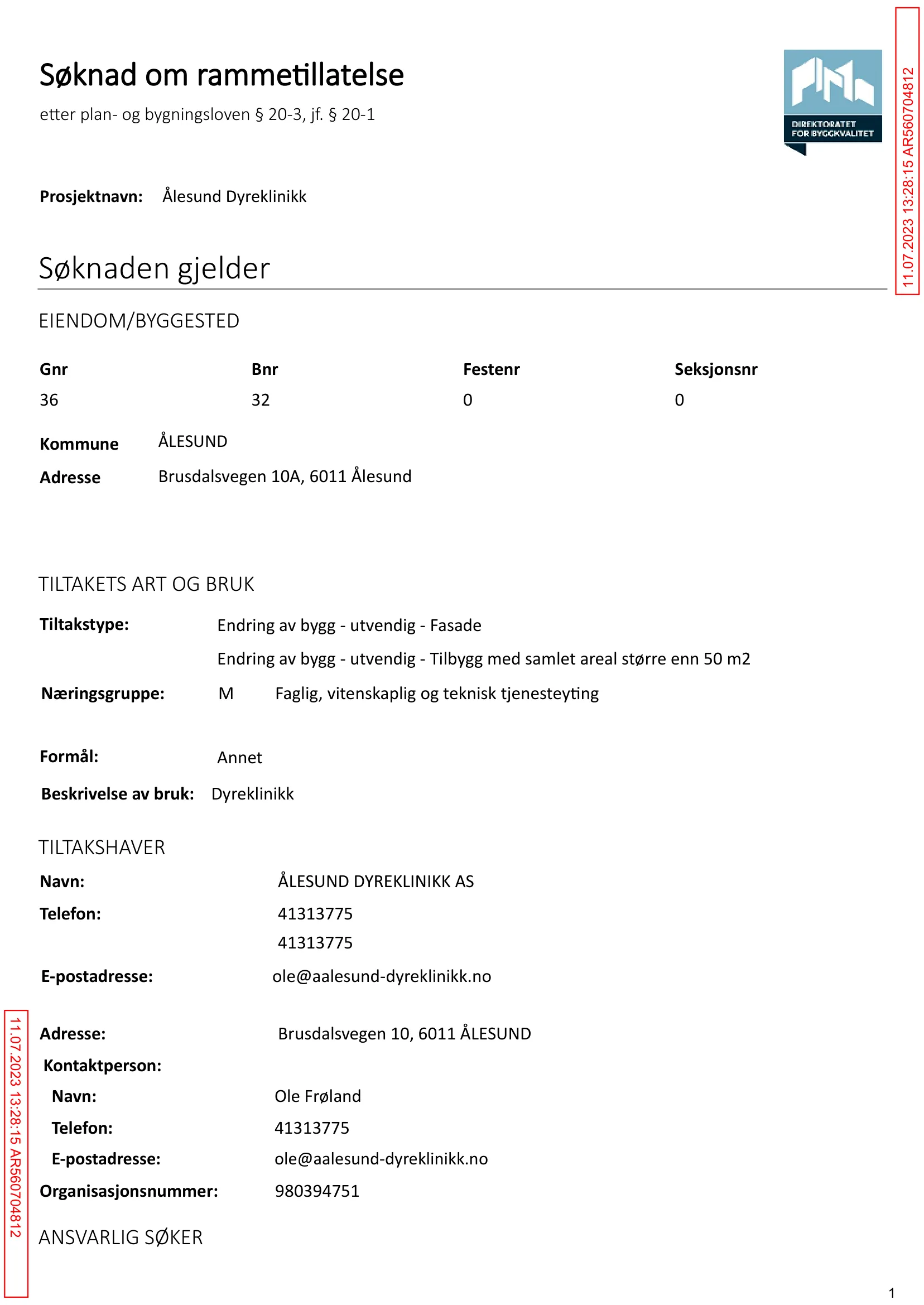 Søknad om rammetillatelse