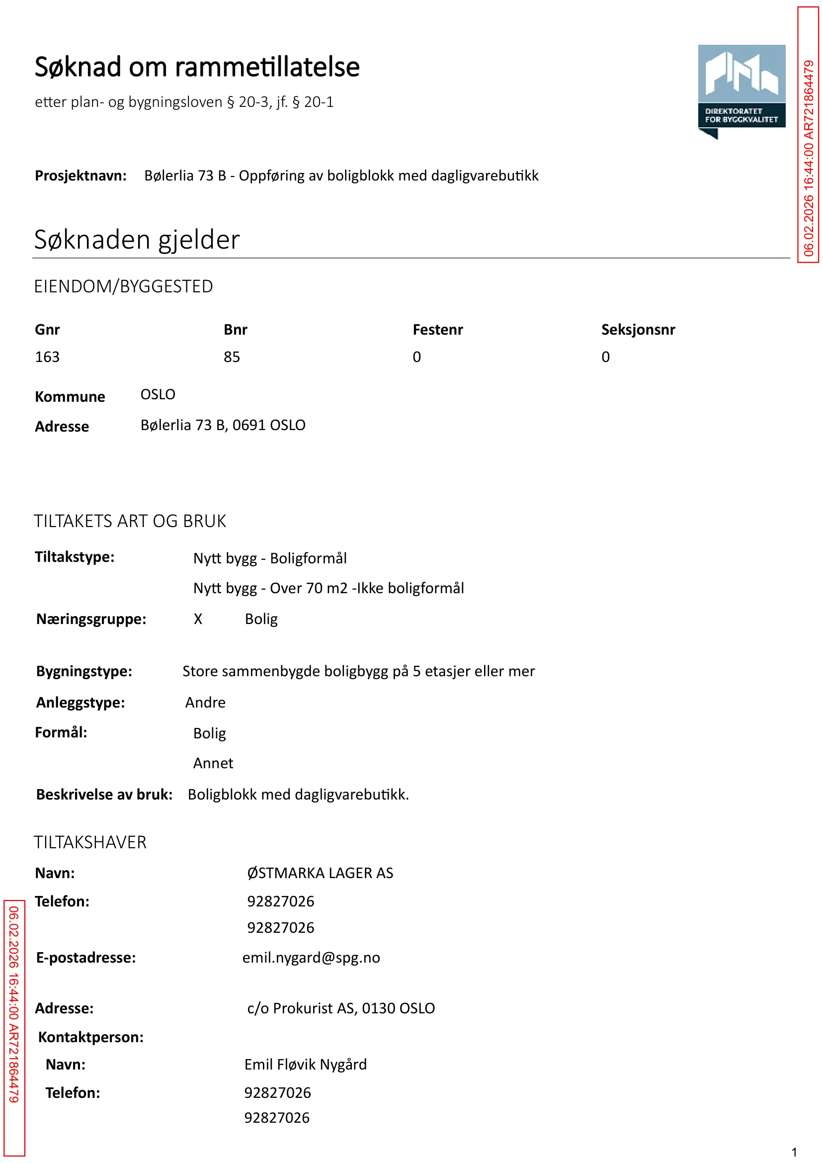 Søknad om rammetillatelse