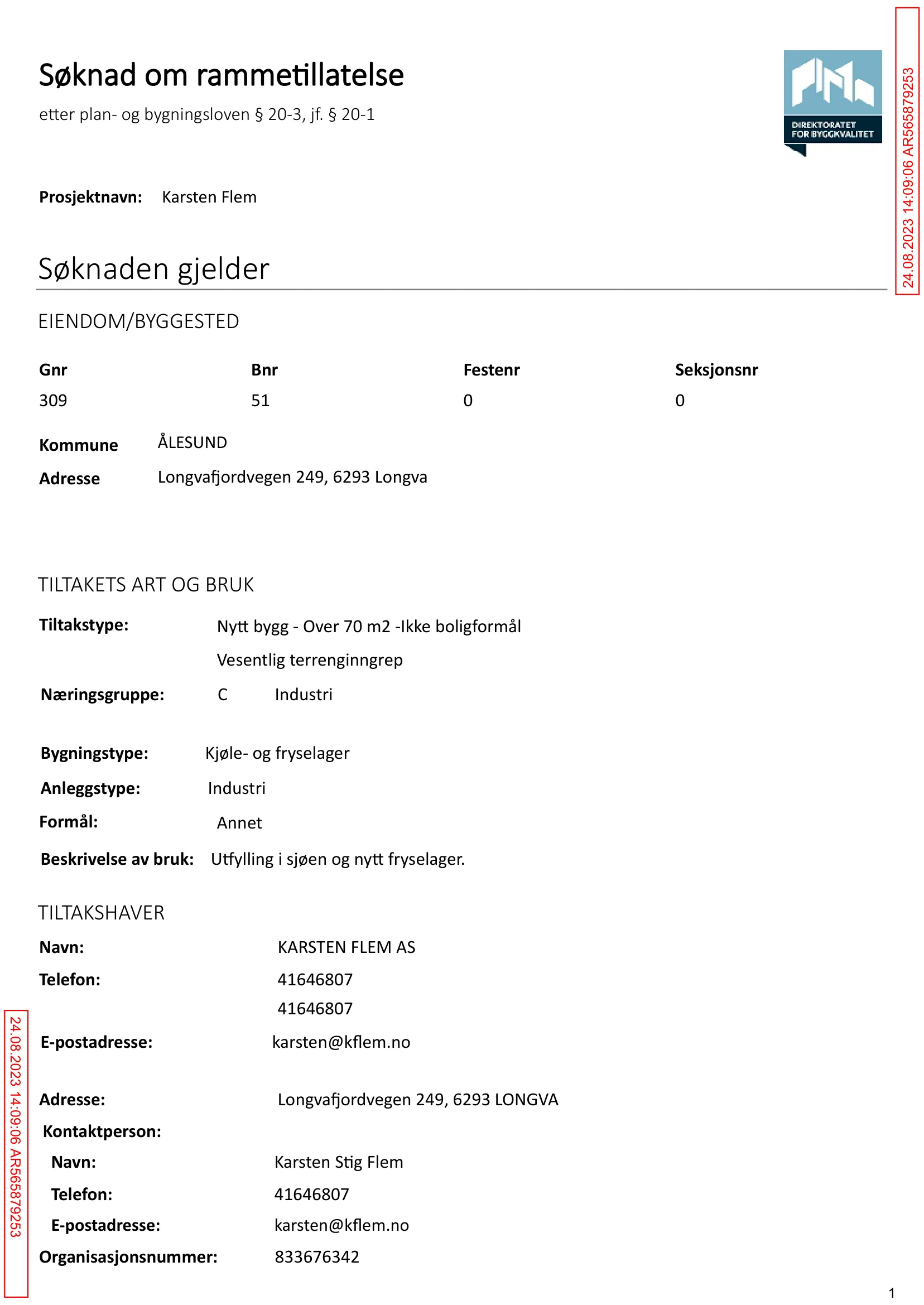 Søknad om rammetillatelse
