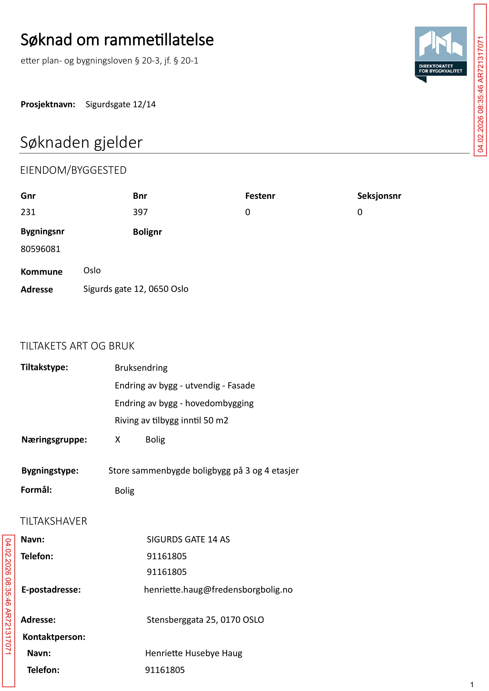 Søknad om rammetillatelse