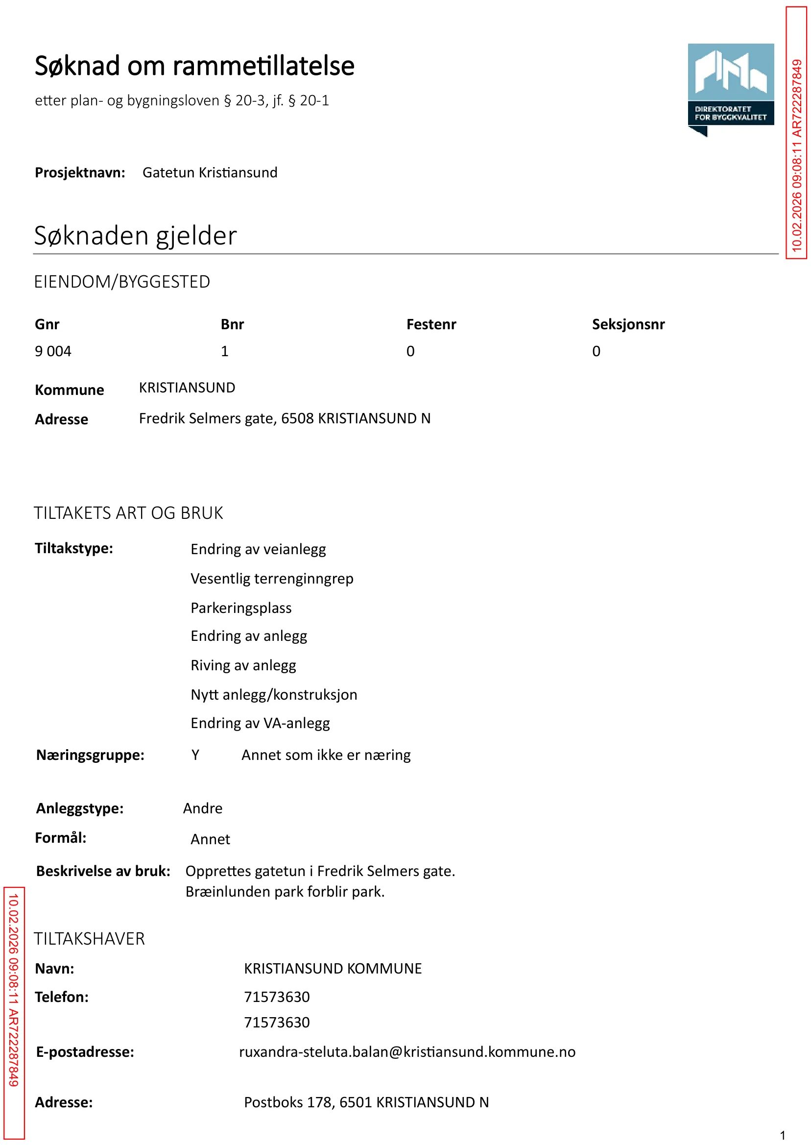 Søknad om rammetillatelse