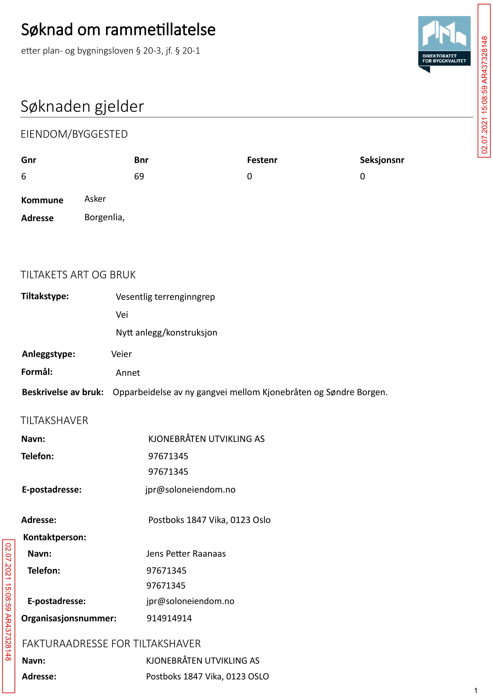 Søknad om rammetillatelse