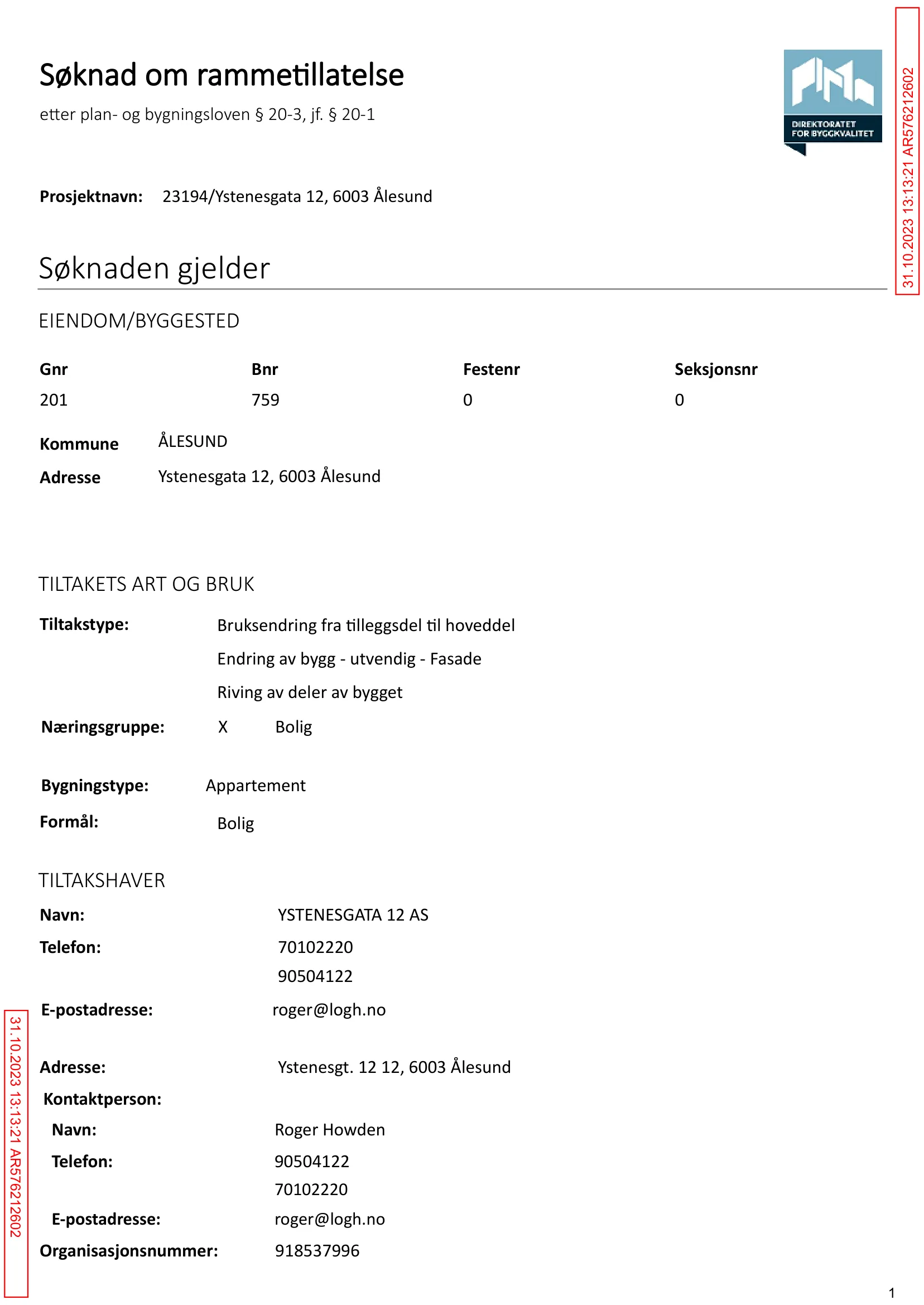 Søknad om rammetillatelse