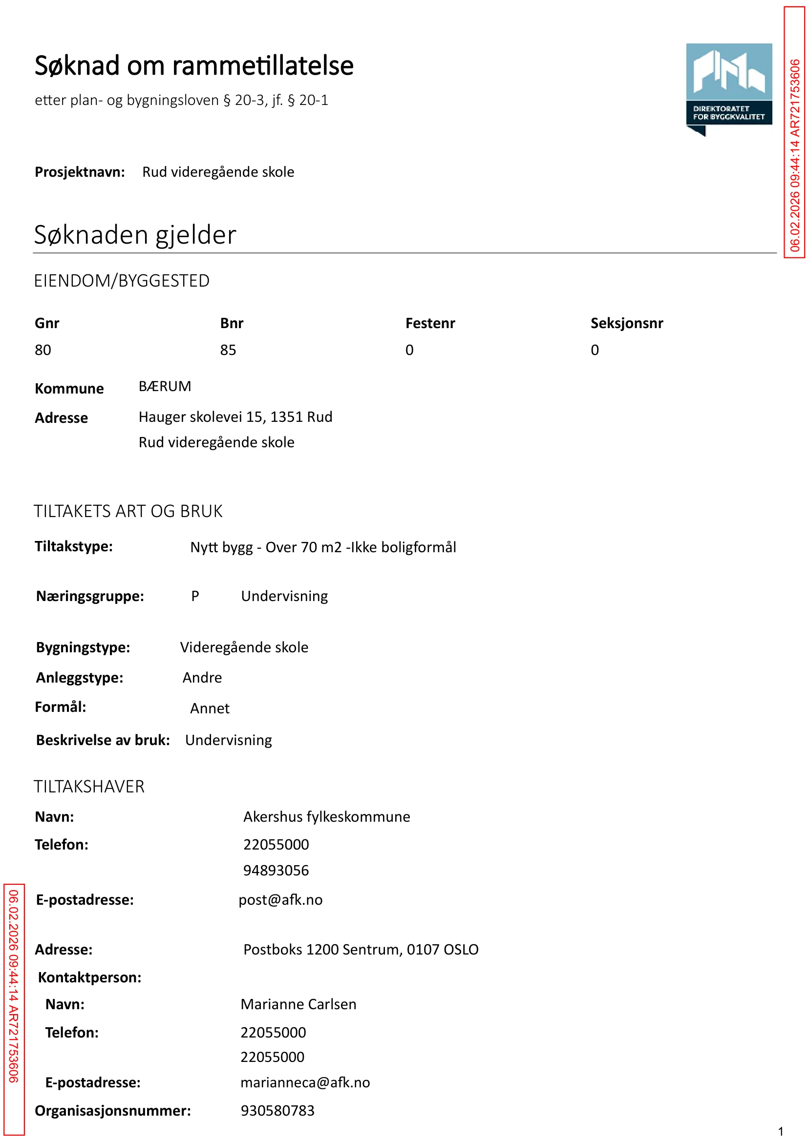 Søknad om rammetillatelse