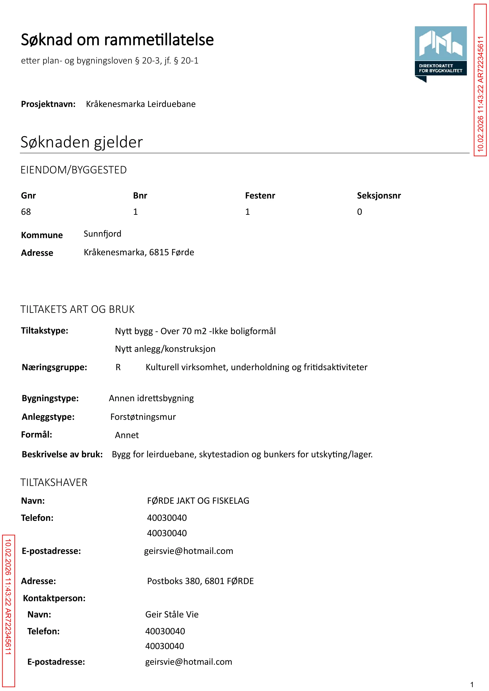 Søknad om rammetillatelse