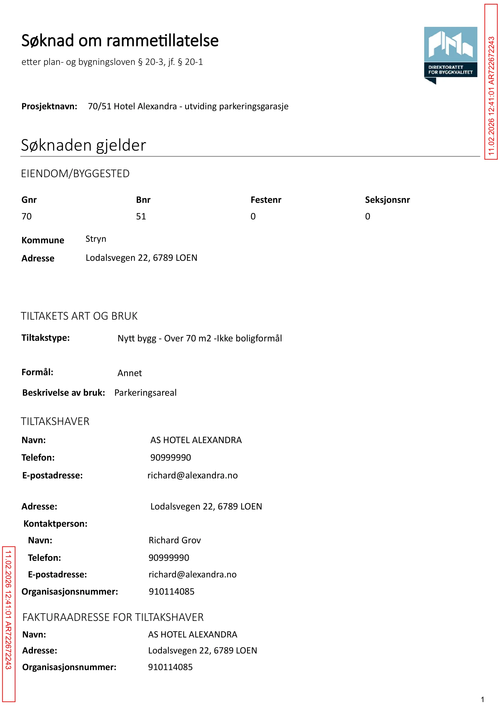 Søknad om rammetillatelse
