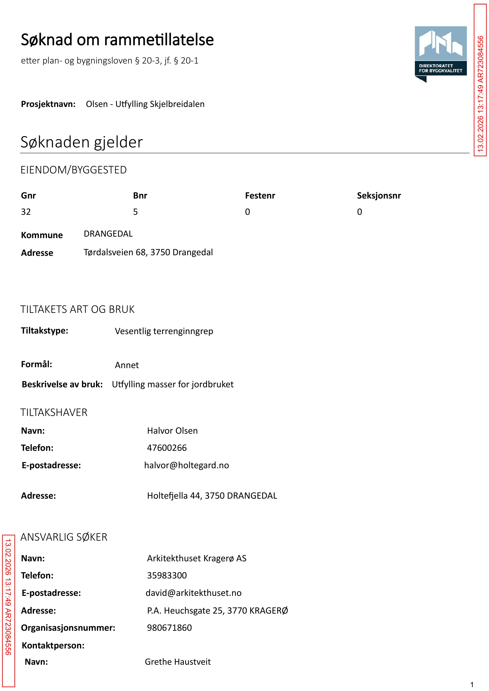 Søknad om rammetillatelse