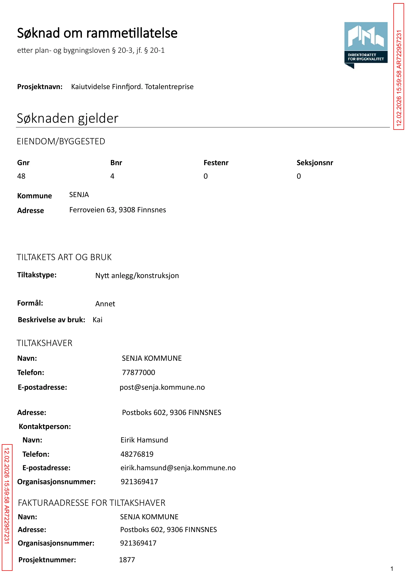 Søknad om rammetillatelse