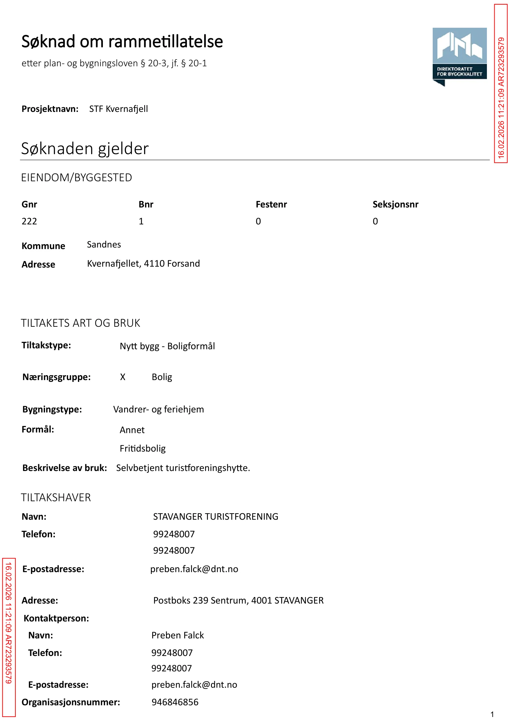 Søknad om rammetillatelse