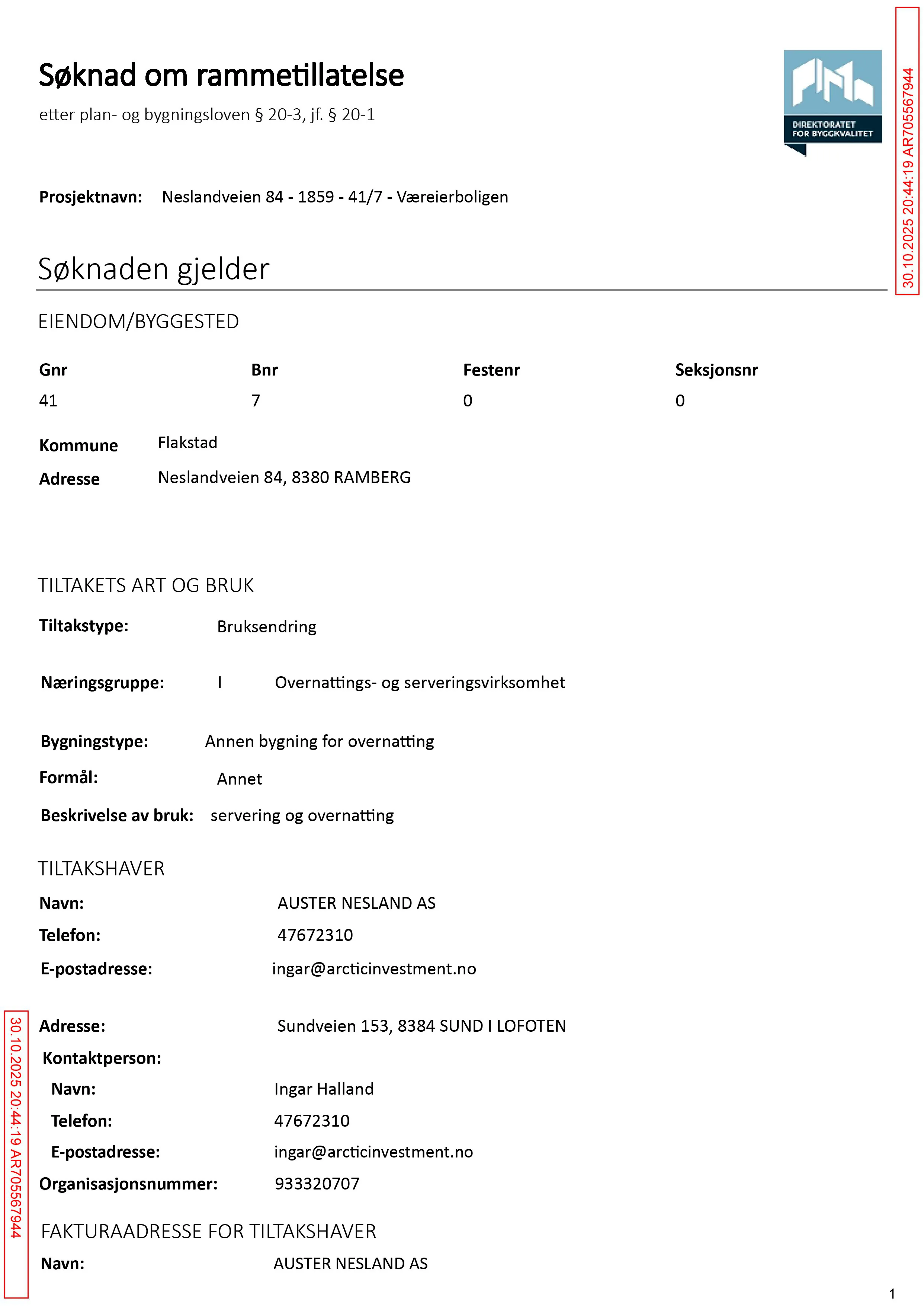 Søknad om rammetillatelse