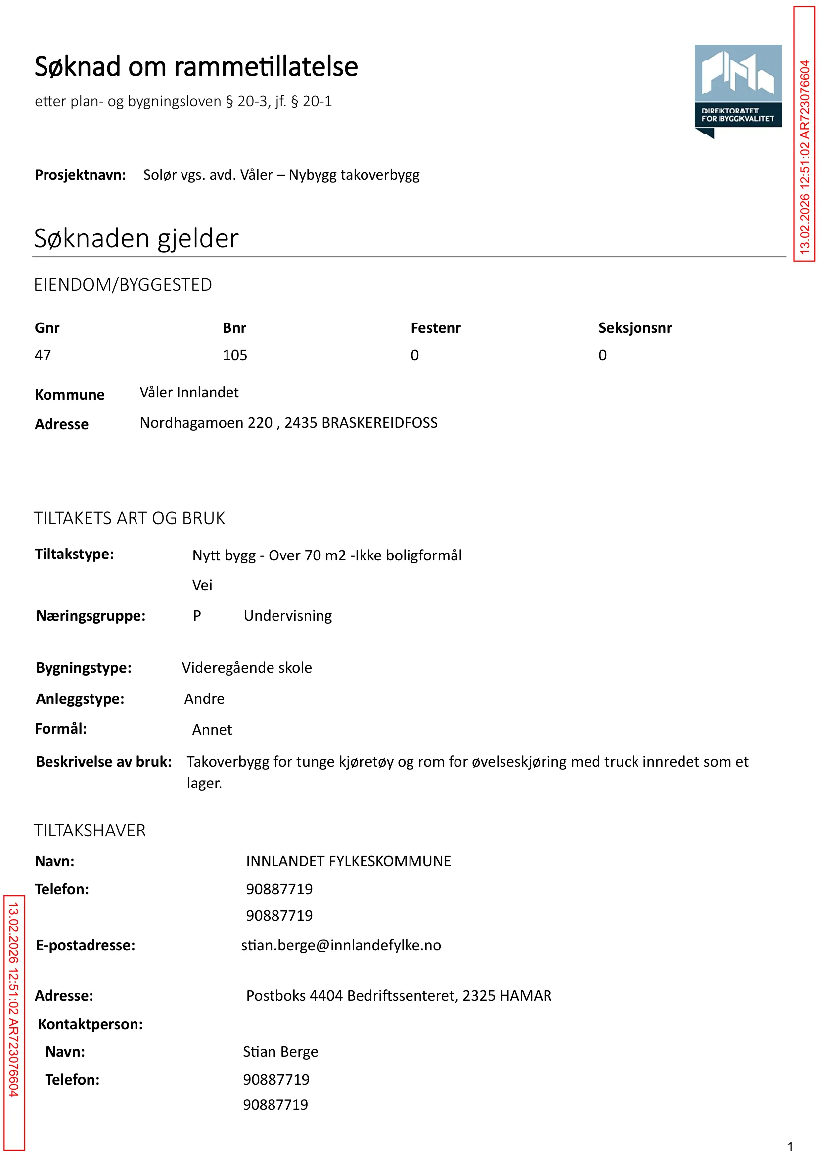 Søknad om rammetillatelse